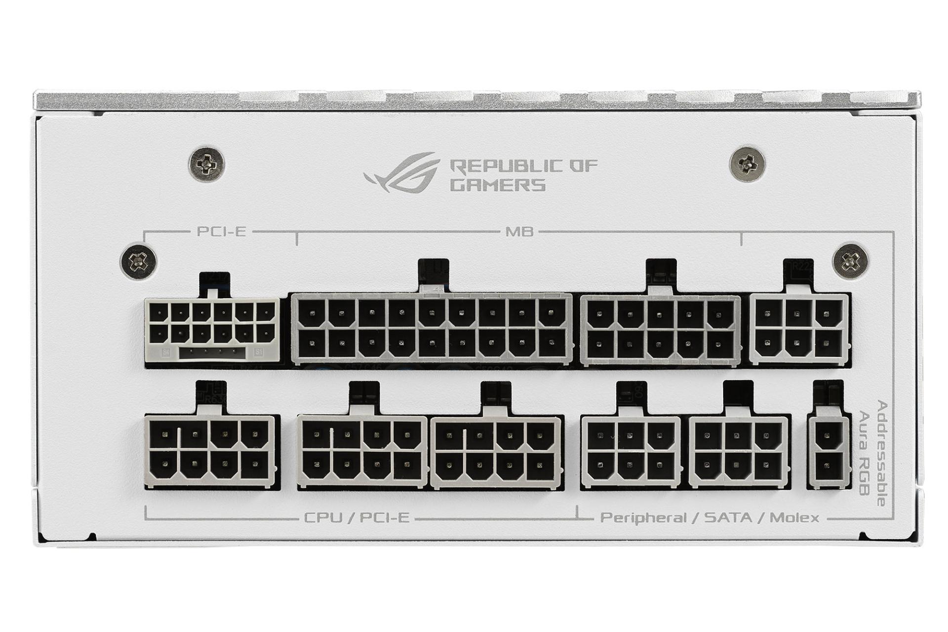 کانکتور پاور کامپیوتر ایسوس ASUSROG LOKI SFX-L 850W Platinum White Edition با توان 850 وات