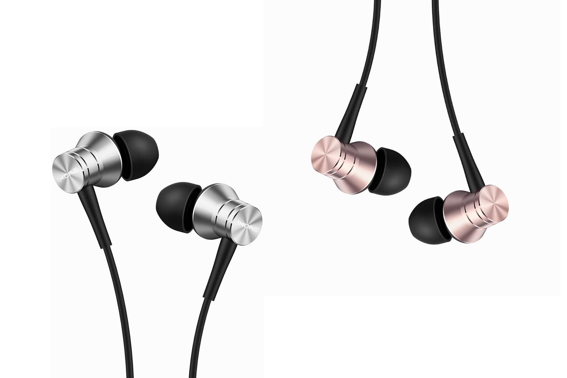 هدفون باسیم وان مور 1MORE Piston Fit In-Ear Headphone نقره‌ای صورتی