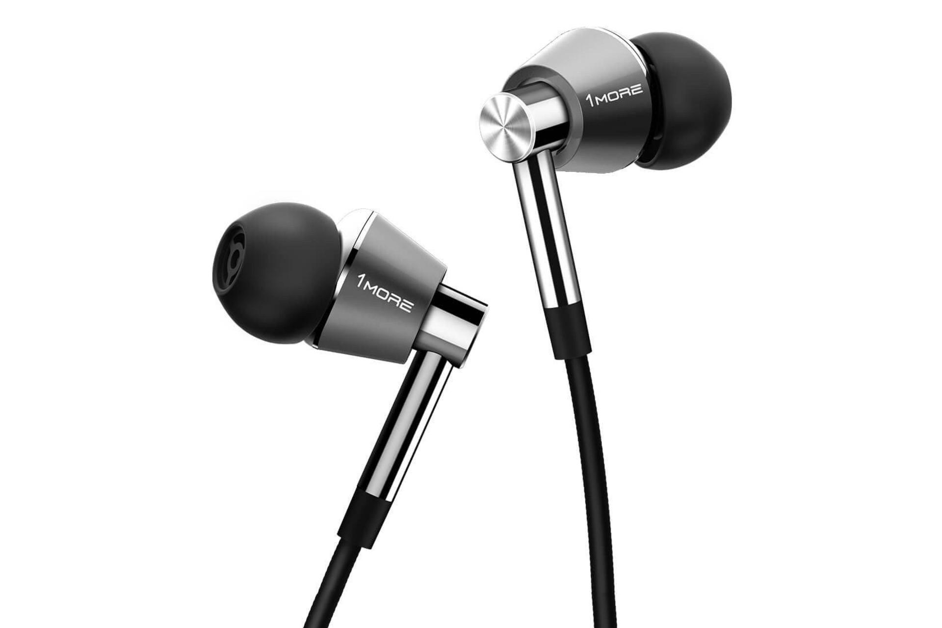 هدفون وان مور 1MORE Triple Driver In-Ear Headphones نقره ای