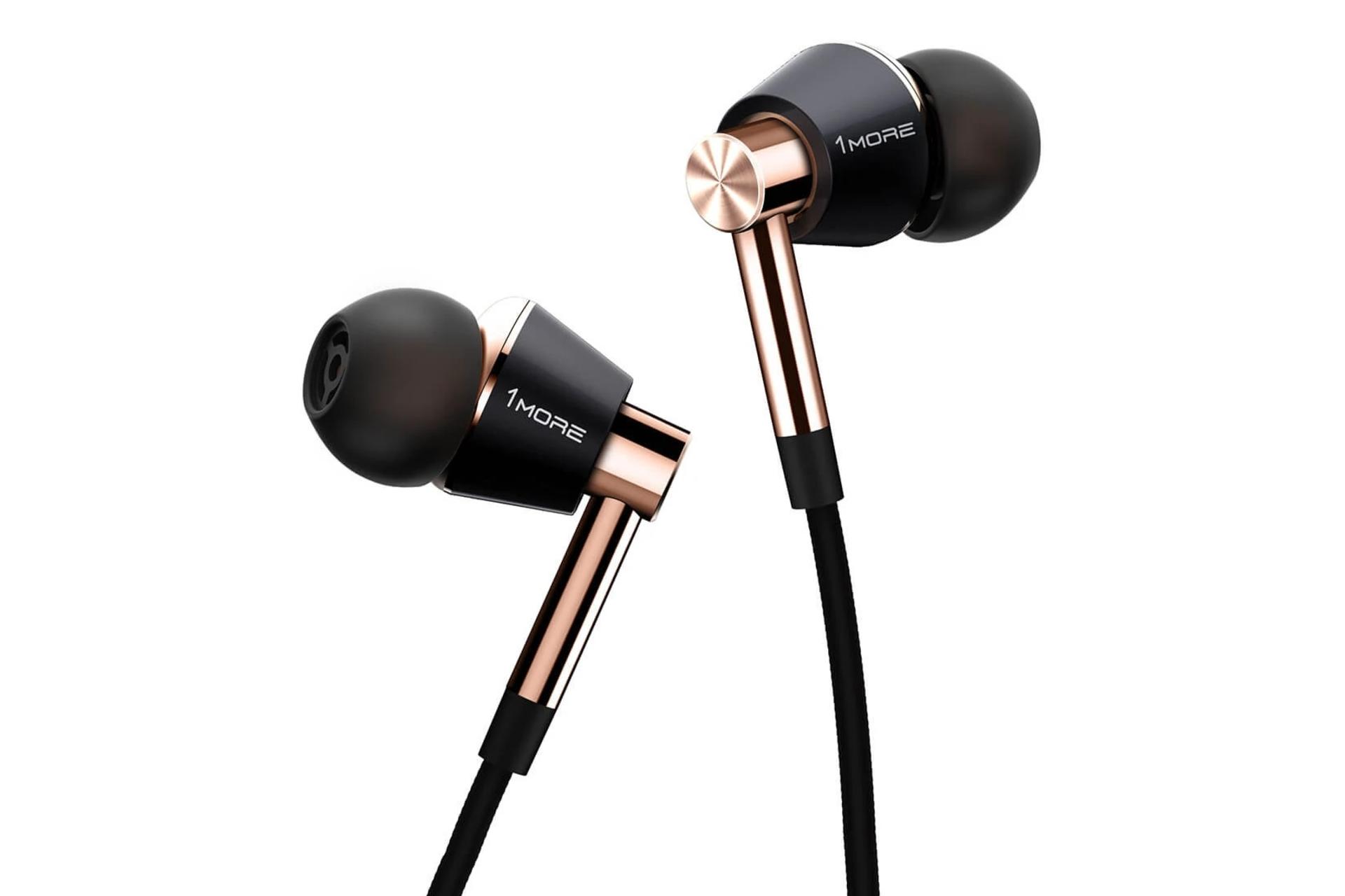 هدفون وان مور 1MORE Triple Driver In-Ear Headphones مشکی طلایی