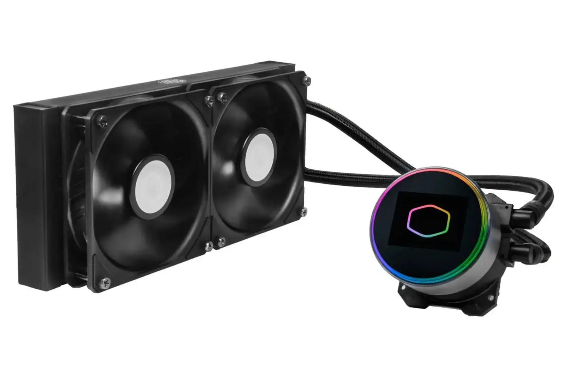 نمای جانبی خنک کننده مایع کولر مستر MASTERLIQUID ML240 Vivid ARGB