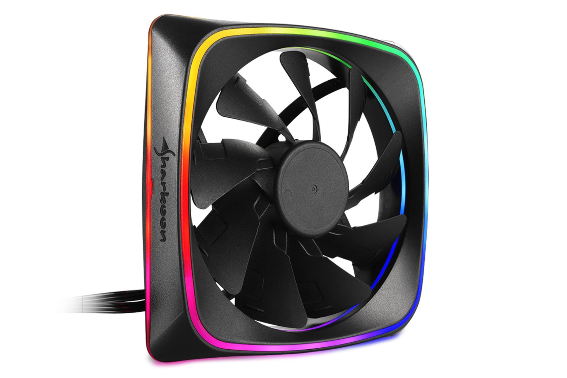 نمای جانبی فن کیس شارکن SHARK LIGHTS با نورپردازی