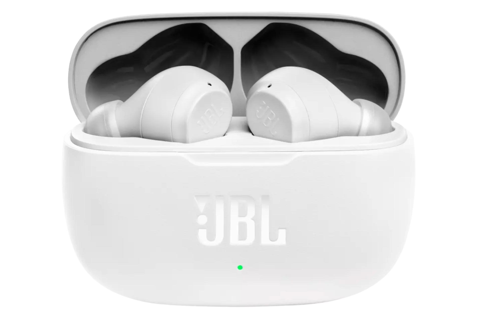 محفظه شارژ ایرباد بی سیم جی بی ال JBL Wave 200TWS سفید استخوانی
