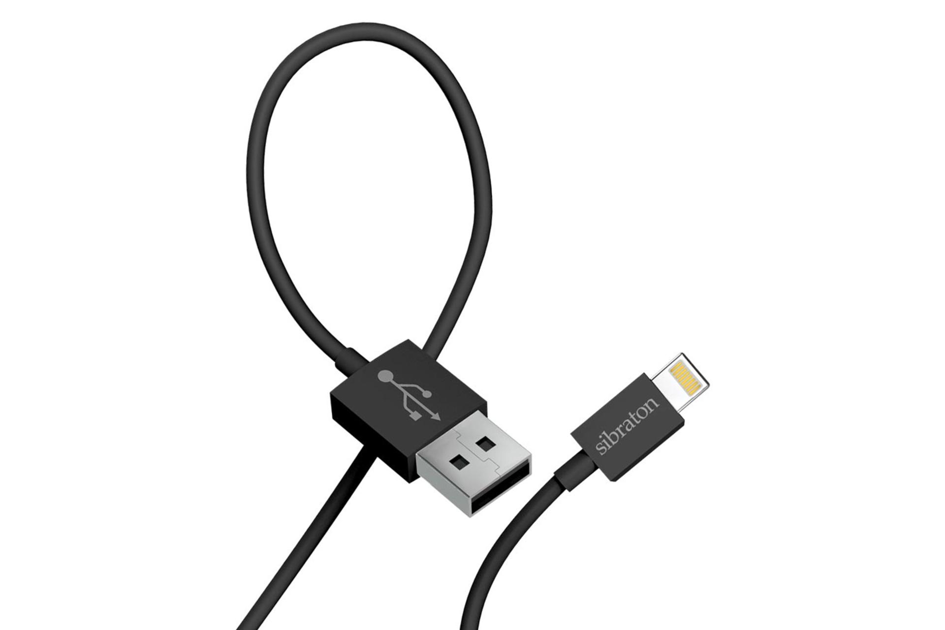 کانکتور کابل شارژ USB سیبراتون Type-A به Lightning مدل S209i با طول 1.2 متر