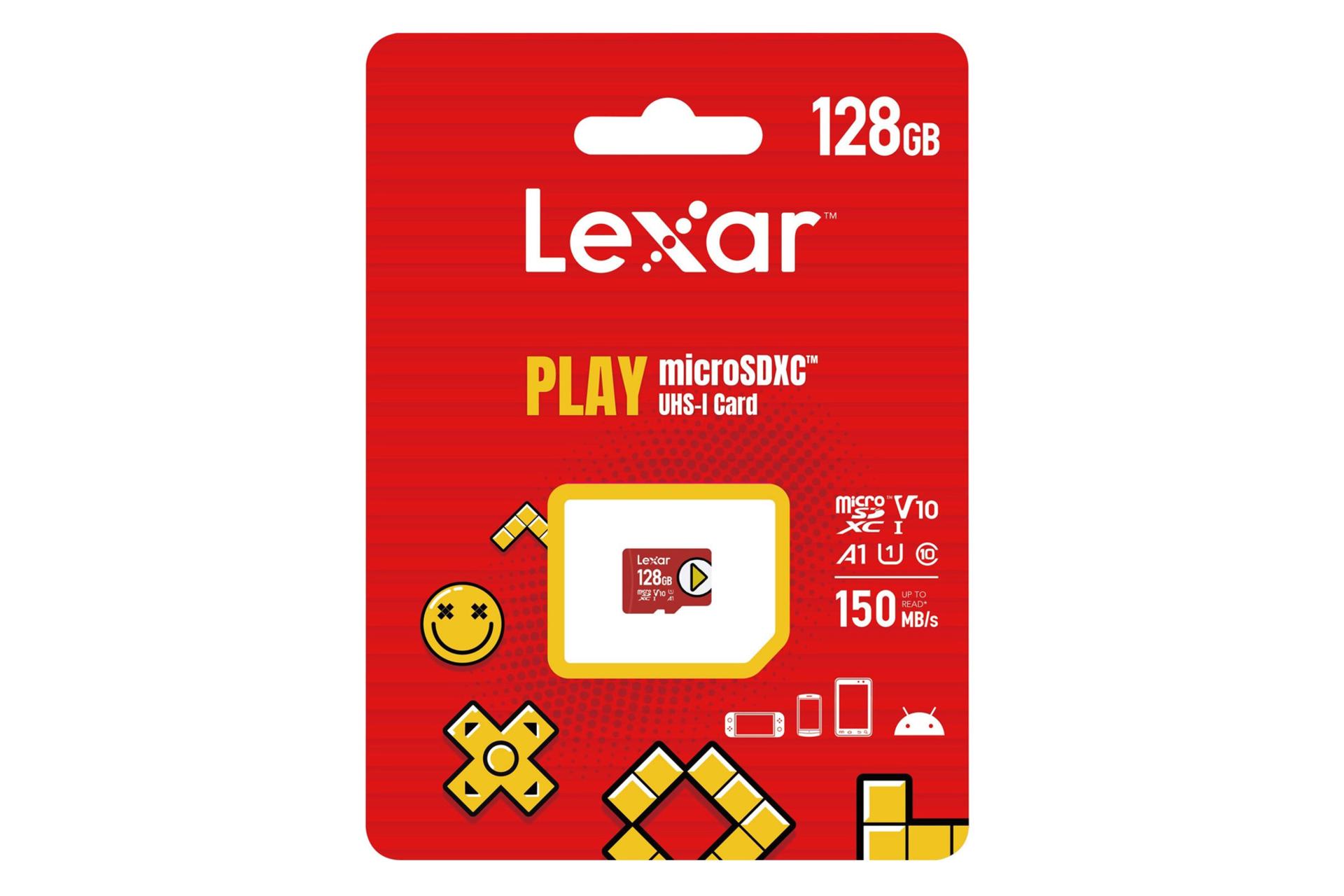 جعبه کارت حافظه لکسار microSDXC با ظرفیت 128 گیگابایت مدل PLAY V10 A1