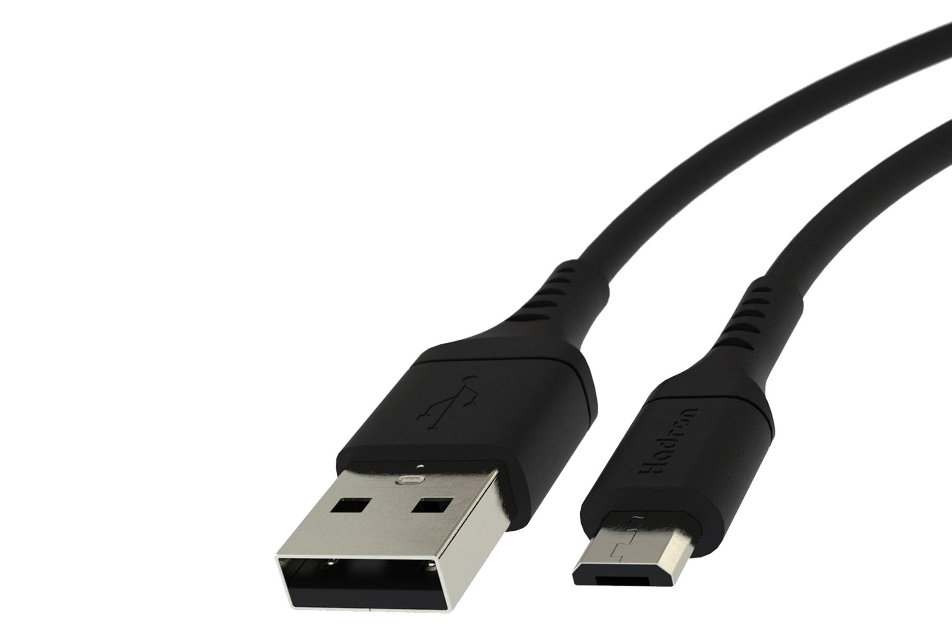 کانکتور کابل شارژ USB هادرون Type-A به Micro-USB مدل HTC-A-U01 با طول 1 متر