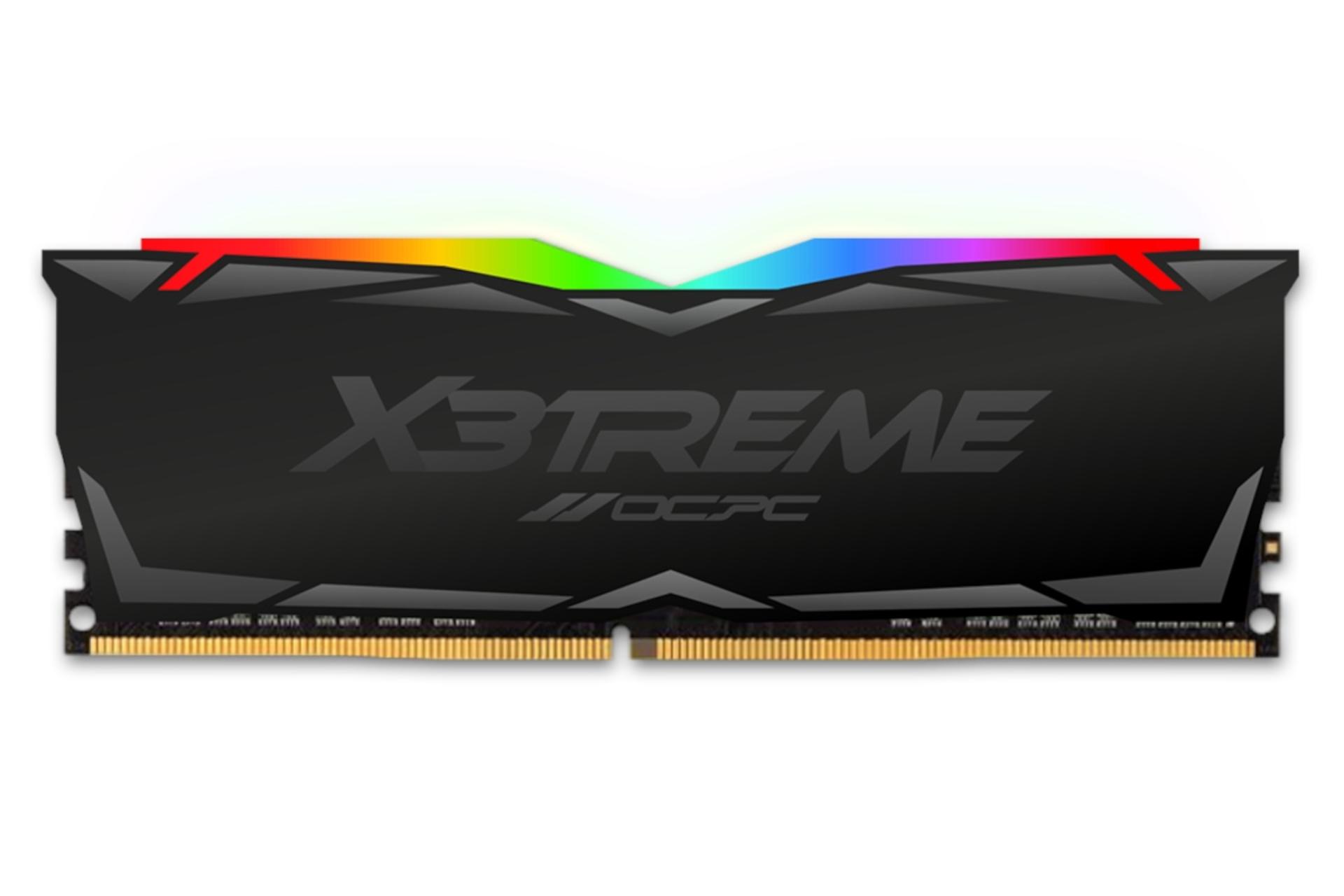 نمای جلوی رم او سی پی سی X3 RGB ظرفیت 8 گیگابایت از نوع DDR4-3600
