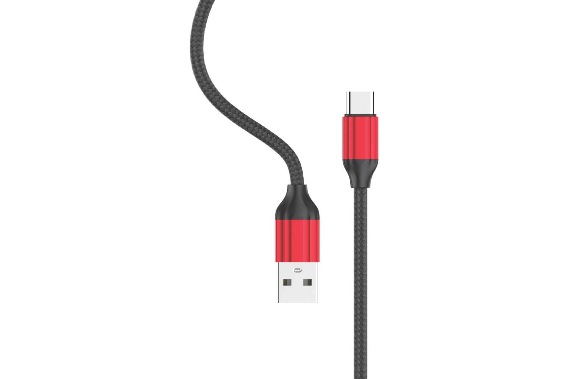 کابل شارژ USB کینگ استار Type-A به Type-C مدل K21 C با طول 1 متر قرمز