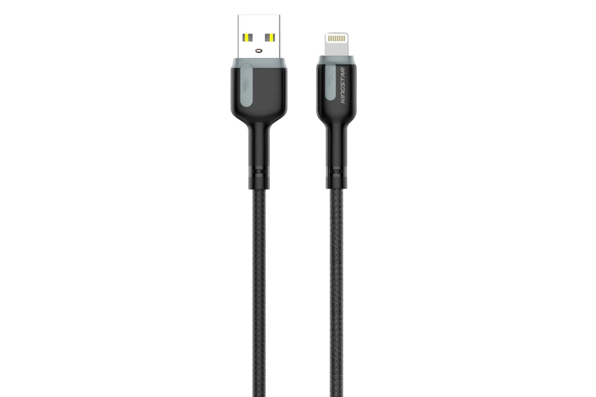 کابل شارژ USB کینگ استار Type-A به Lightning مدل K32 i با طول 1 متر خاکستری