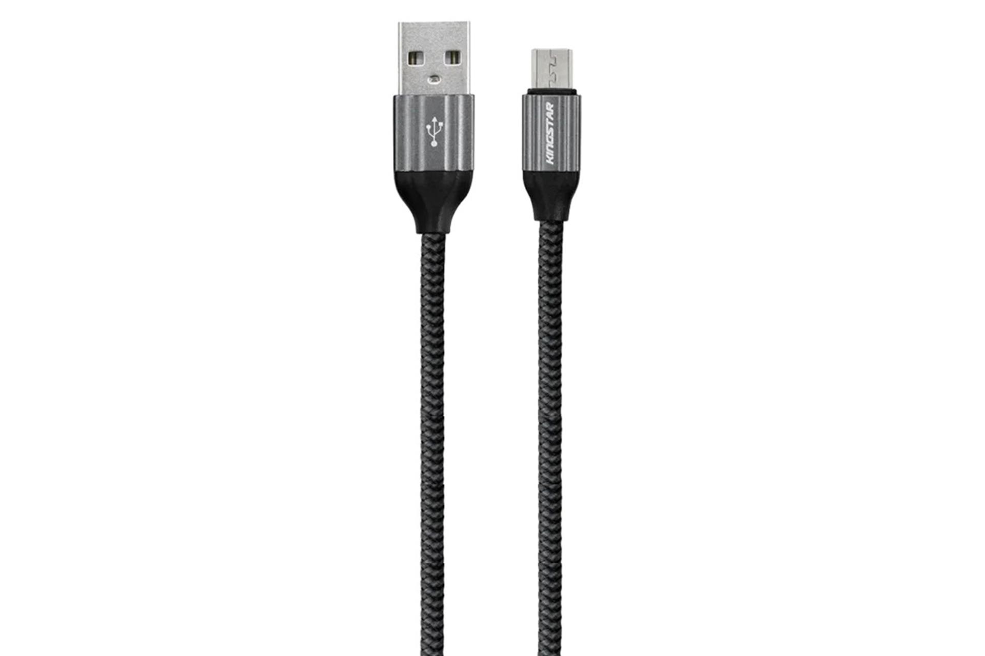 کابل شارژ USB کینگ استار Type-A به Micro-USB مدل K21 A با طول 1 متر خاکستری