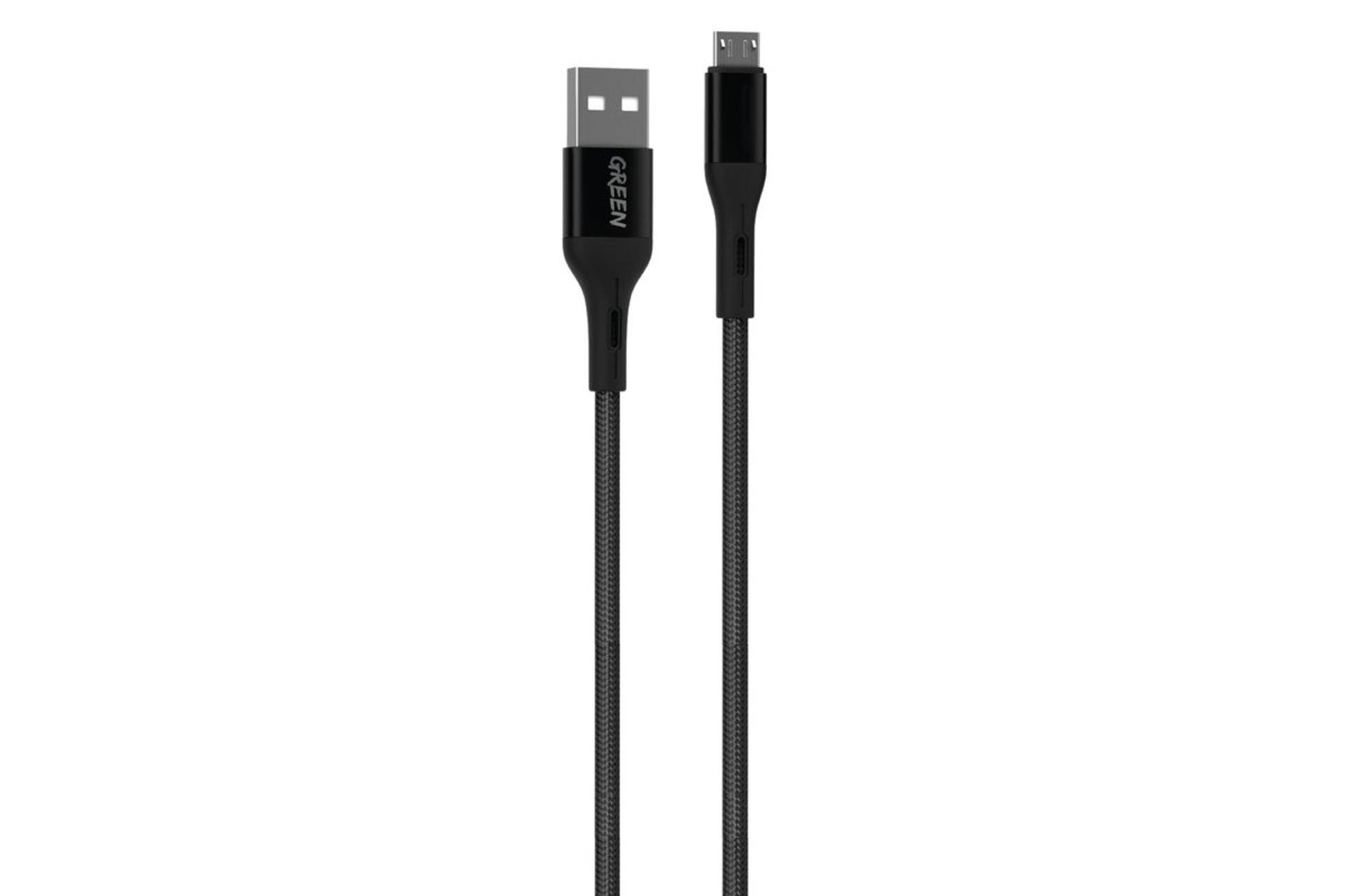 کابل شارژ USB گرین لیون Type-A به Micro-USB مدل GNBCMCBK3M با طول 3 متر مشکی