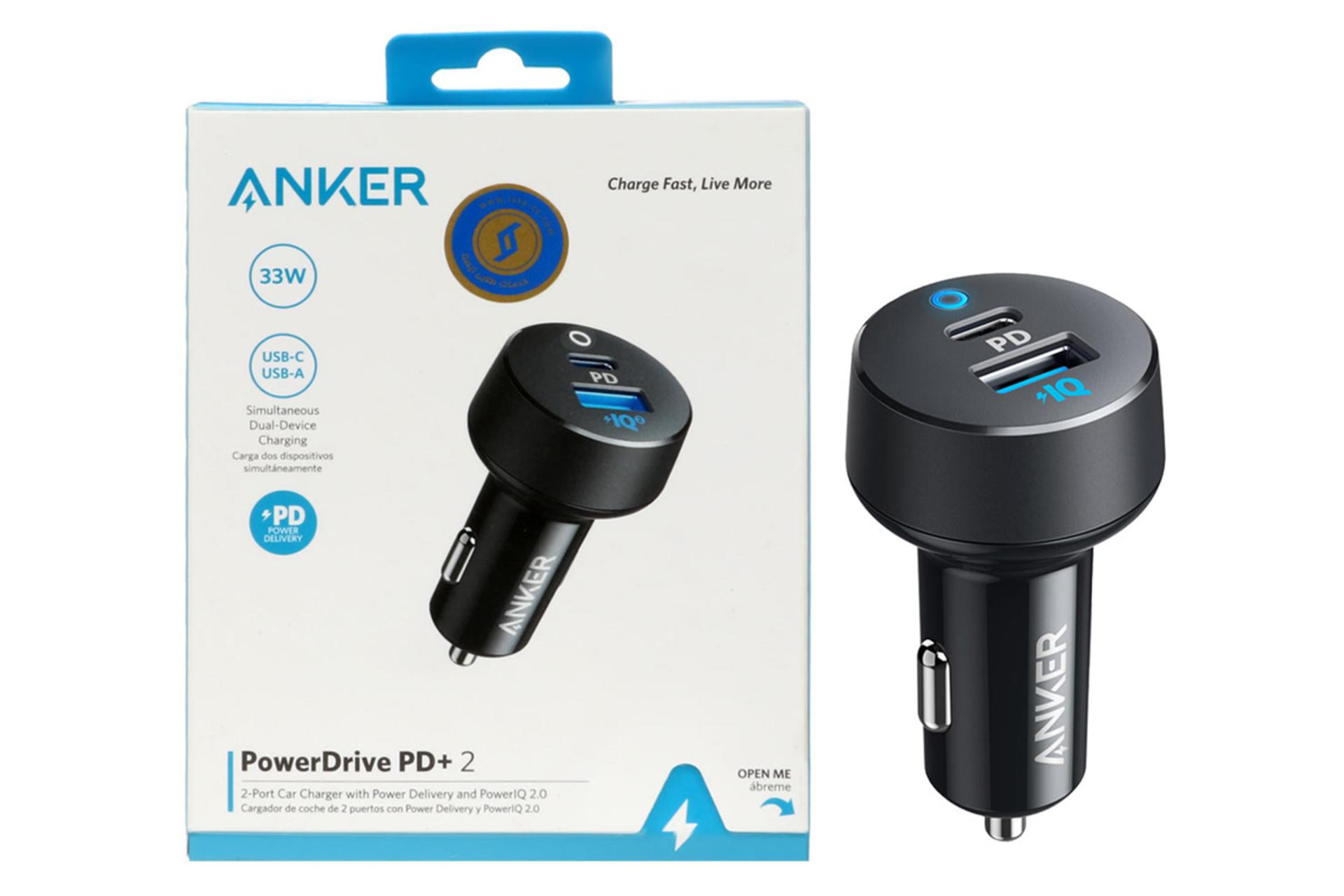 جعبه شارژر انکر PowerDrive PD+2 30W