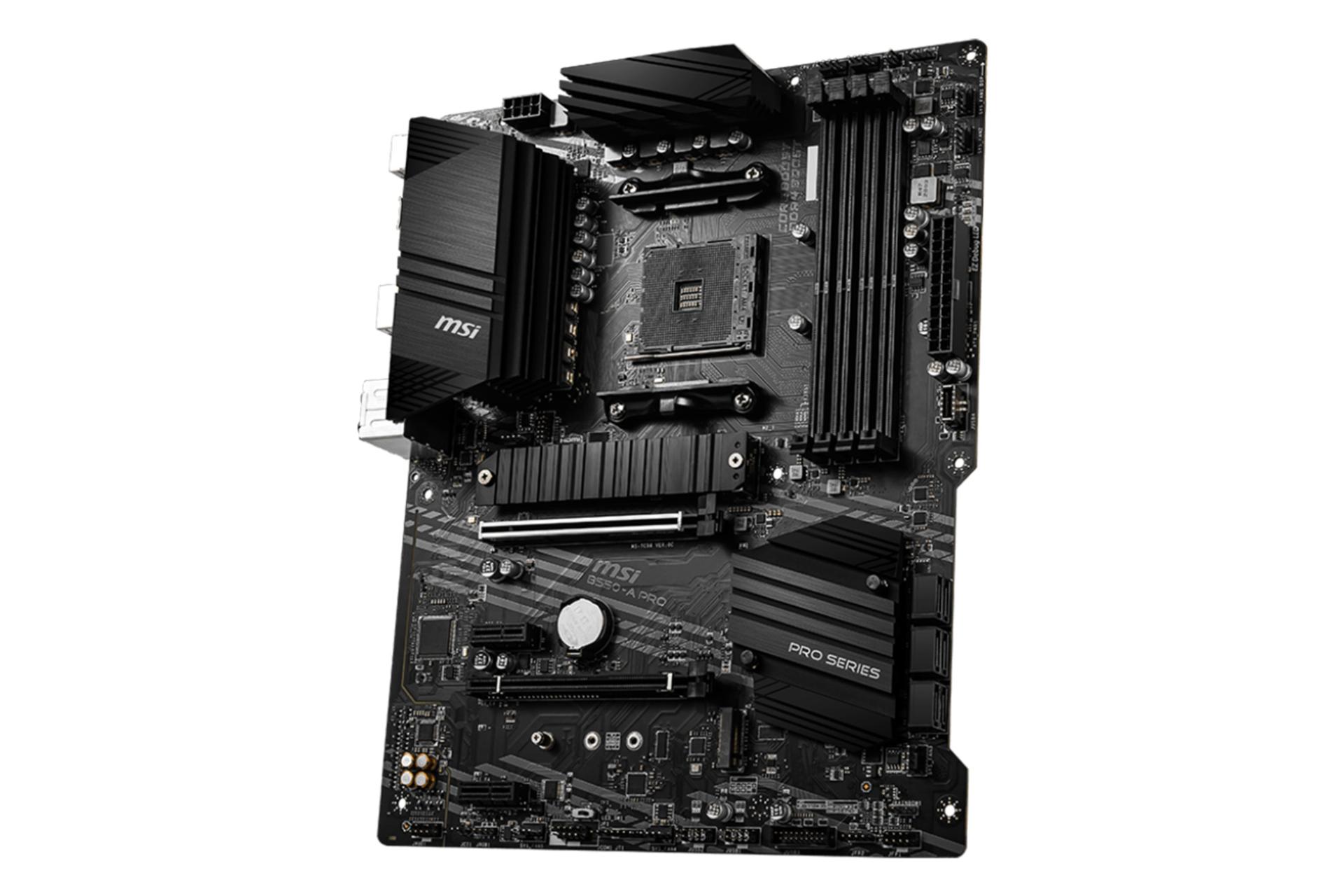 نمای کناری مادربرد ام اس آی MSI B550-A PRO