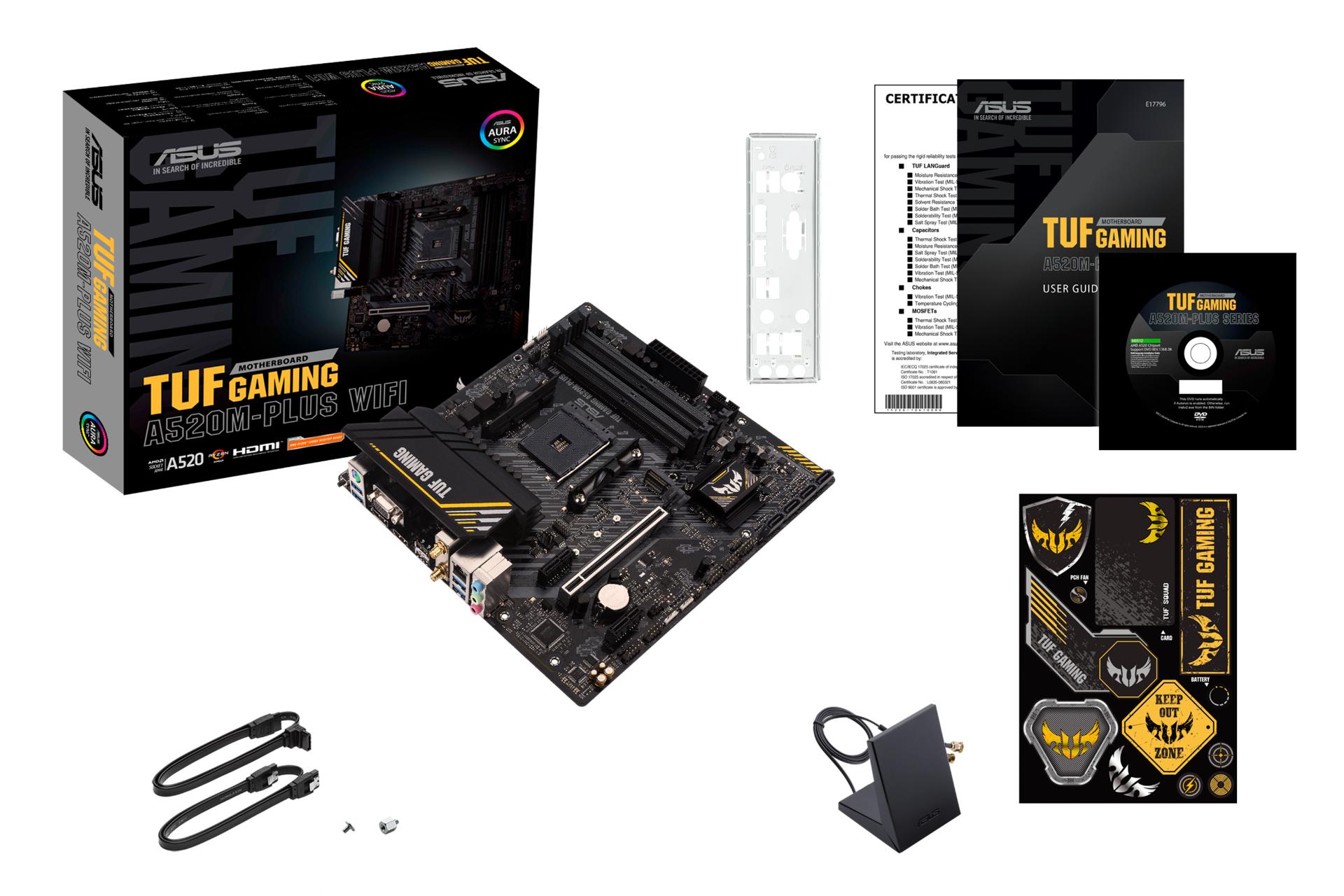 اقلام همراه مادربرد ایسوس ASUS TUF GAMING A520M-PLUS WIFI