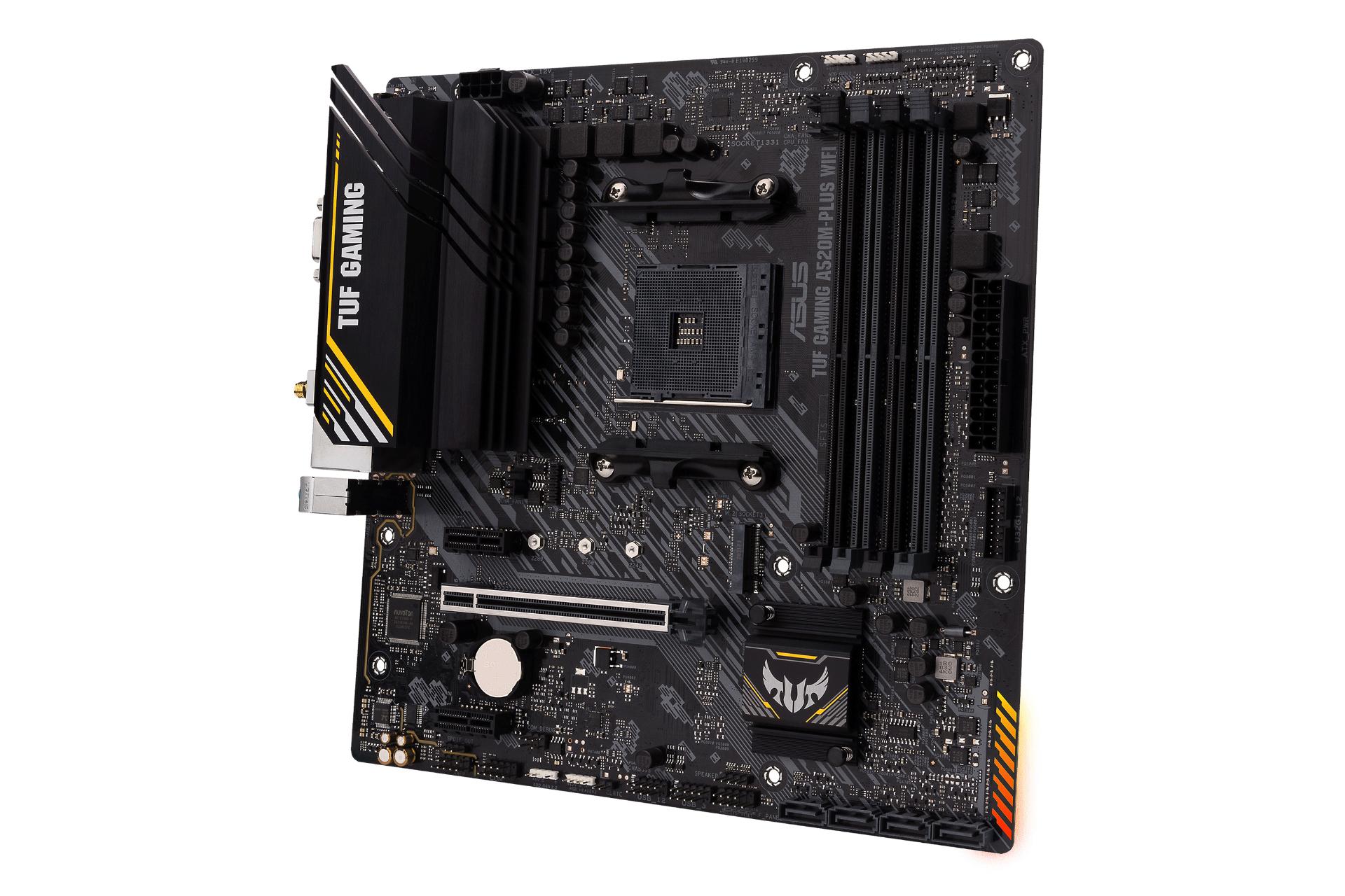 نمای کناری مادربرد ایسوس ASUS TUF GAMING A520M-PLUS WIFI