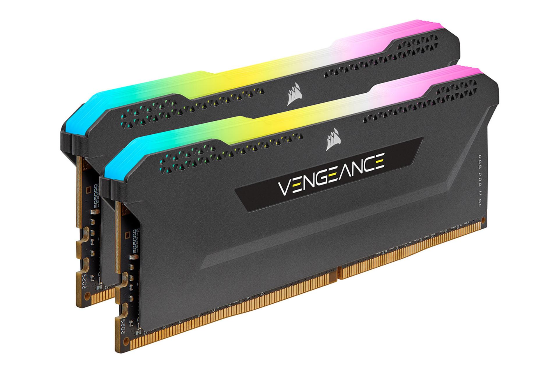 حافظه رم کورسیر VENGEANCE RGB PRO SL ظرفیت 64 گیگابایت (2x32) از نوع DDR4-3200 نمای جانبی