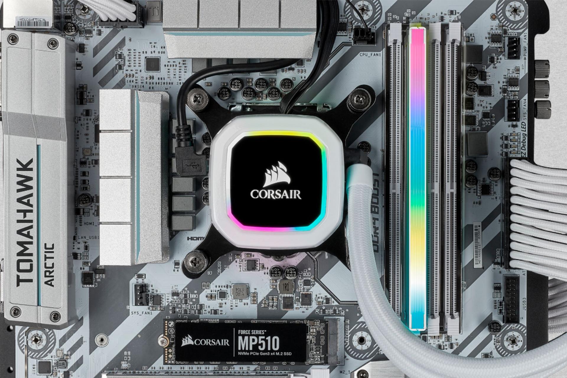 حافظه رم کورسیر VENGEANCE RGB PRO SL ظرفیت 64 گیگابایت (2x32) از نوع DDR4-3200 نمای بالا