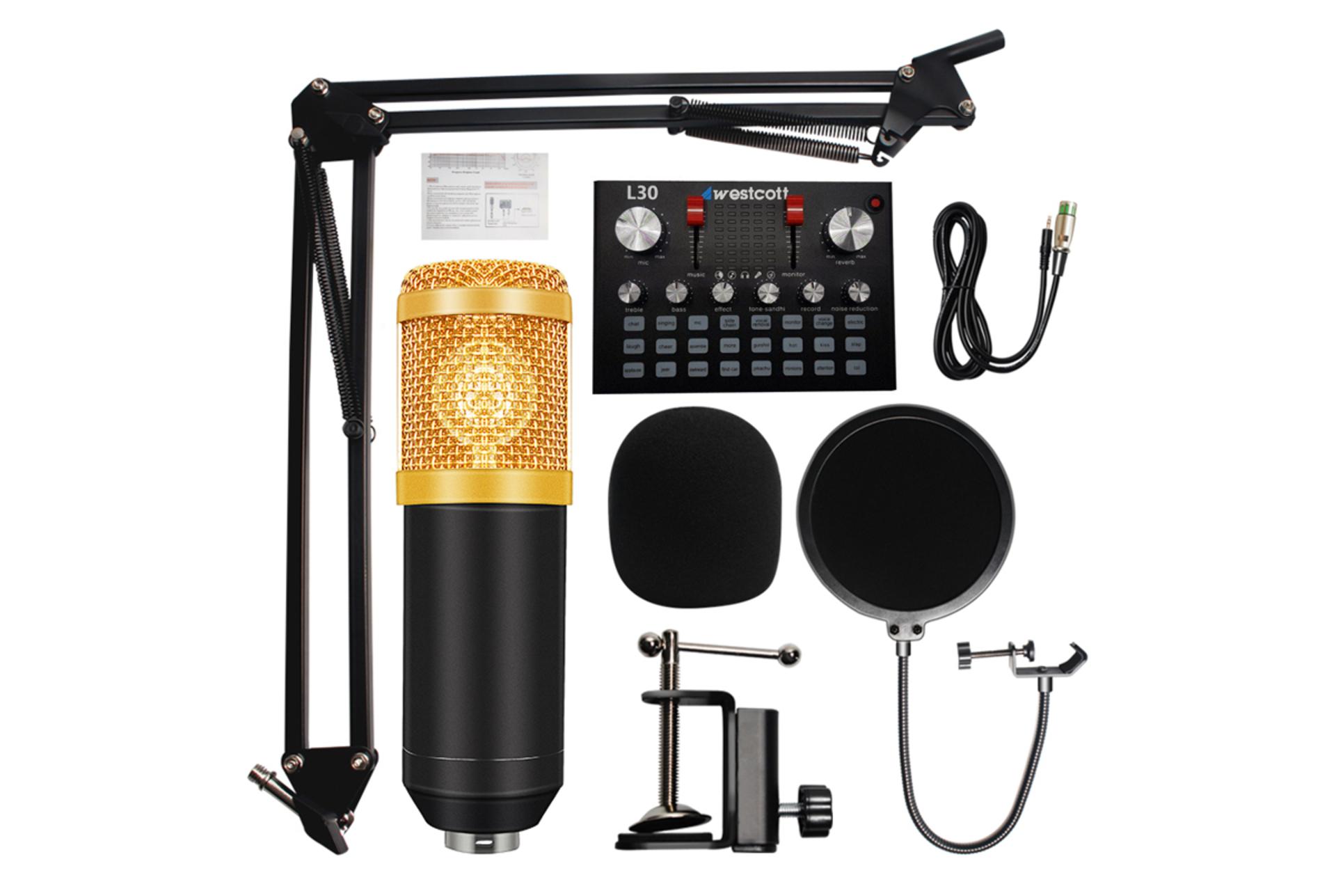 اقلام همراه میکروفون وسکات Westcott BM800 L30