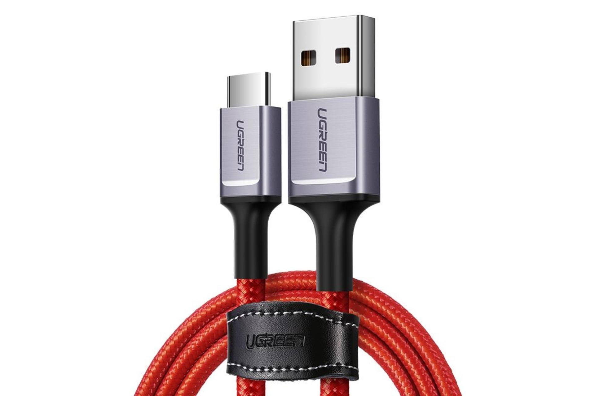 کابل شارژ USB یوگرین Type-A به Type-C مدل US292 با طول 1 متر قرمز