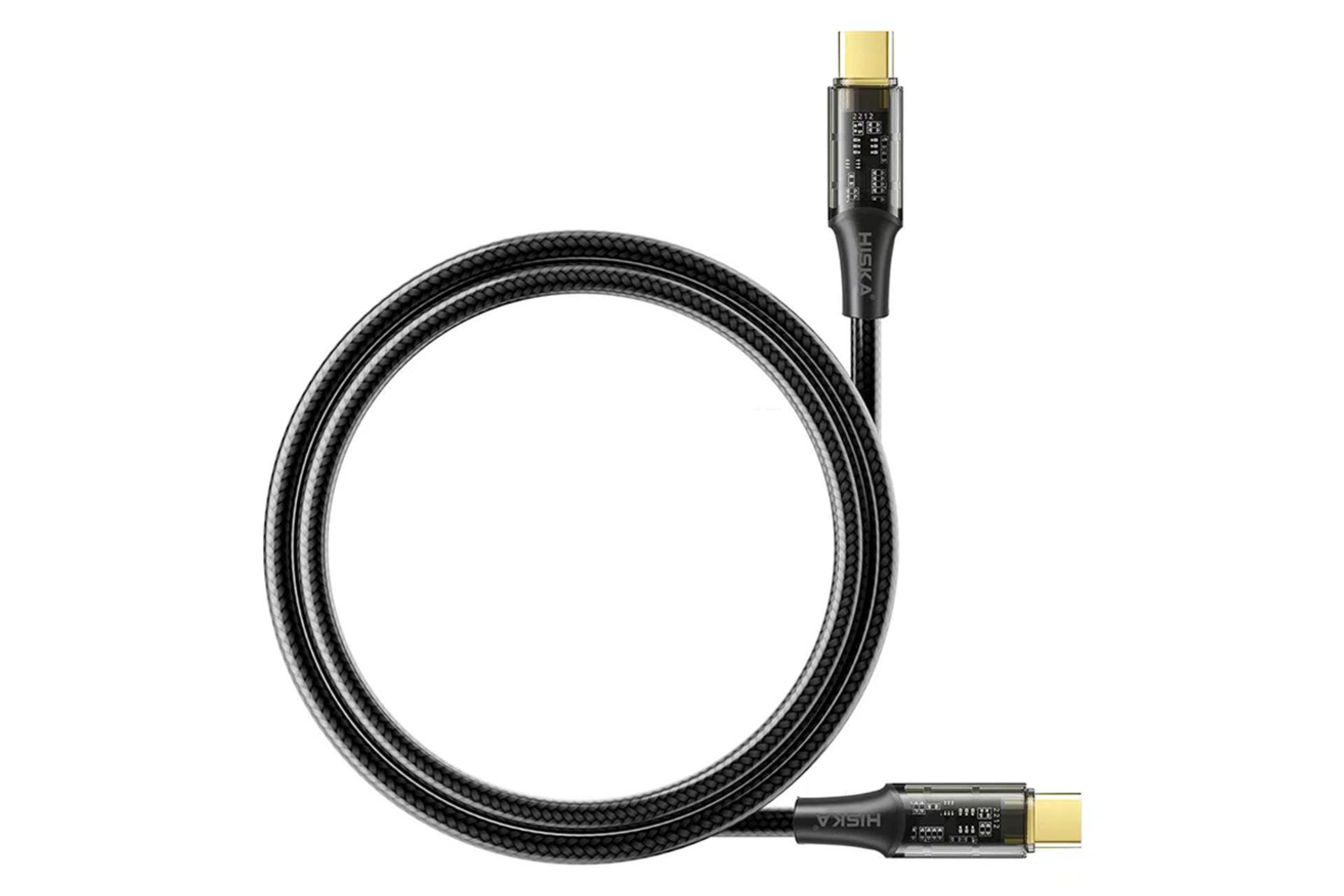 کابل شارژ USB هیسکا Type-C به Type-C مدل LX12CC با طول 1 متر مشکی