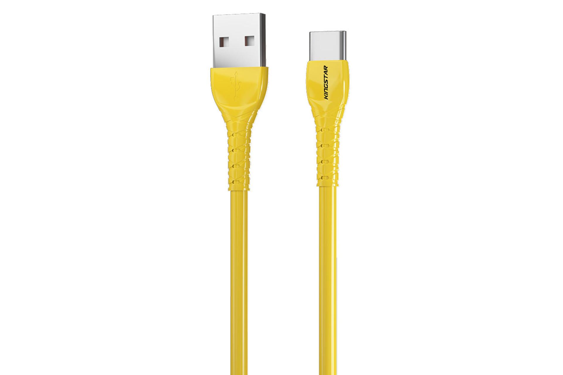 کابل شارژ USB کینگ استار Type-A به Type-C مدل K101 C با طول 1.1 متر زرد