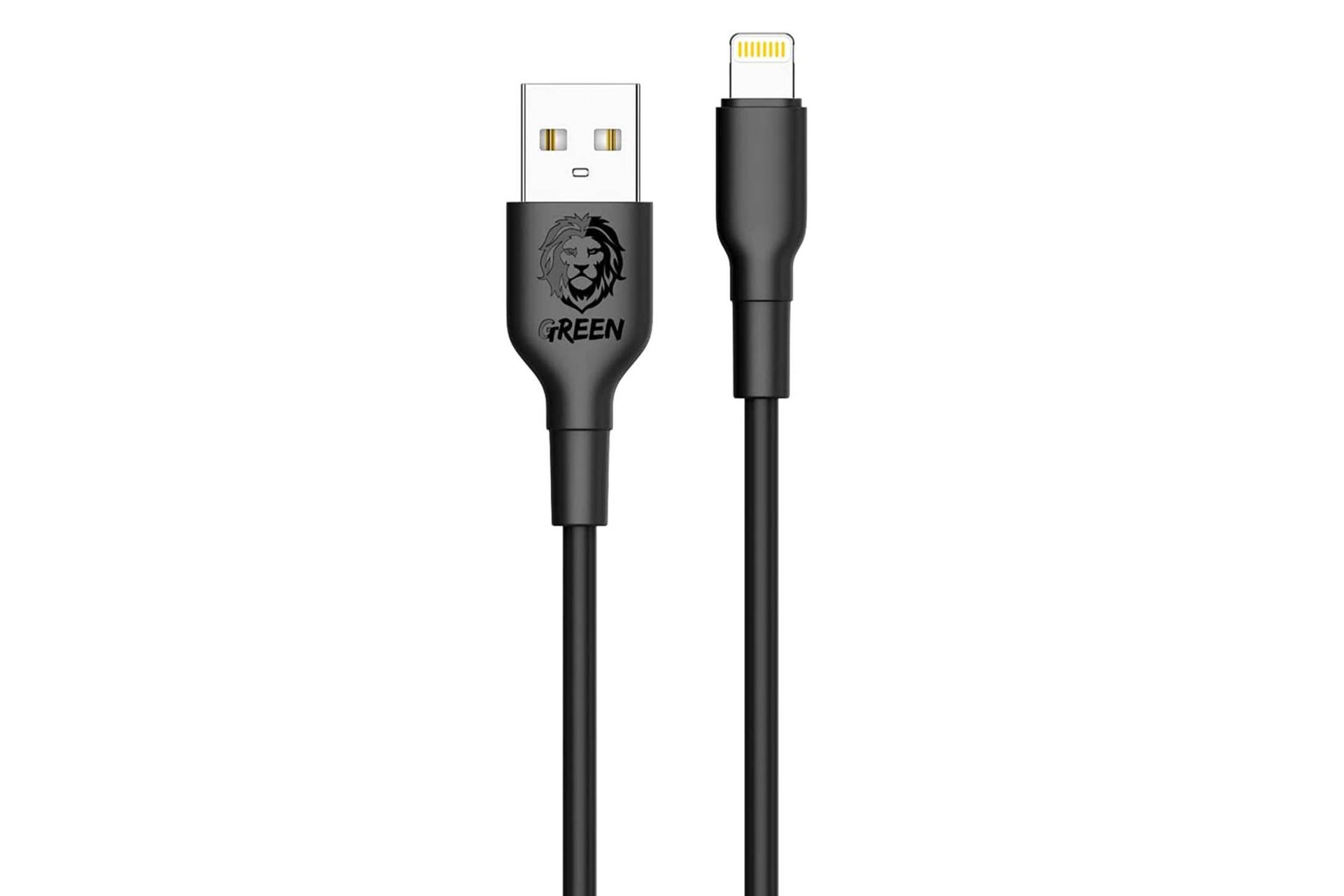 کانکتور کابل شارژ USB گرین لیون Type-A به Lightning مدل GNCIPHBK با طول 1.2 متر