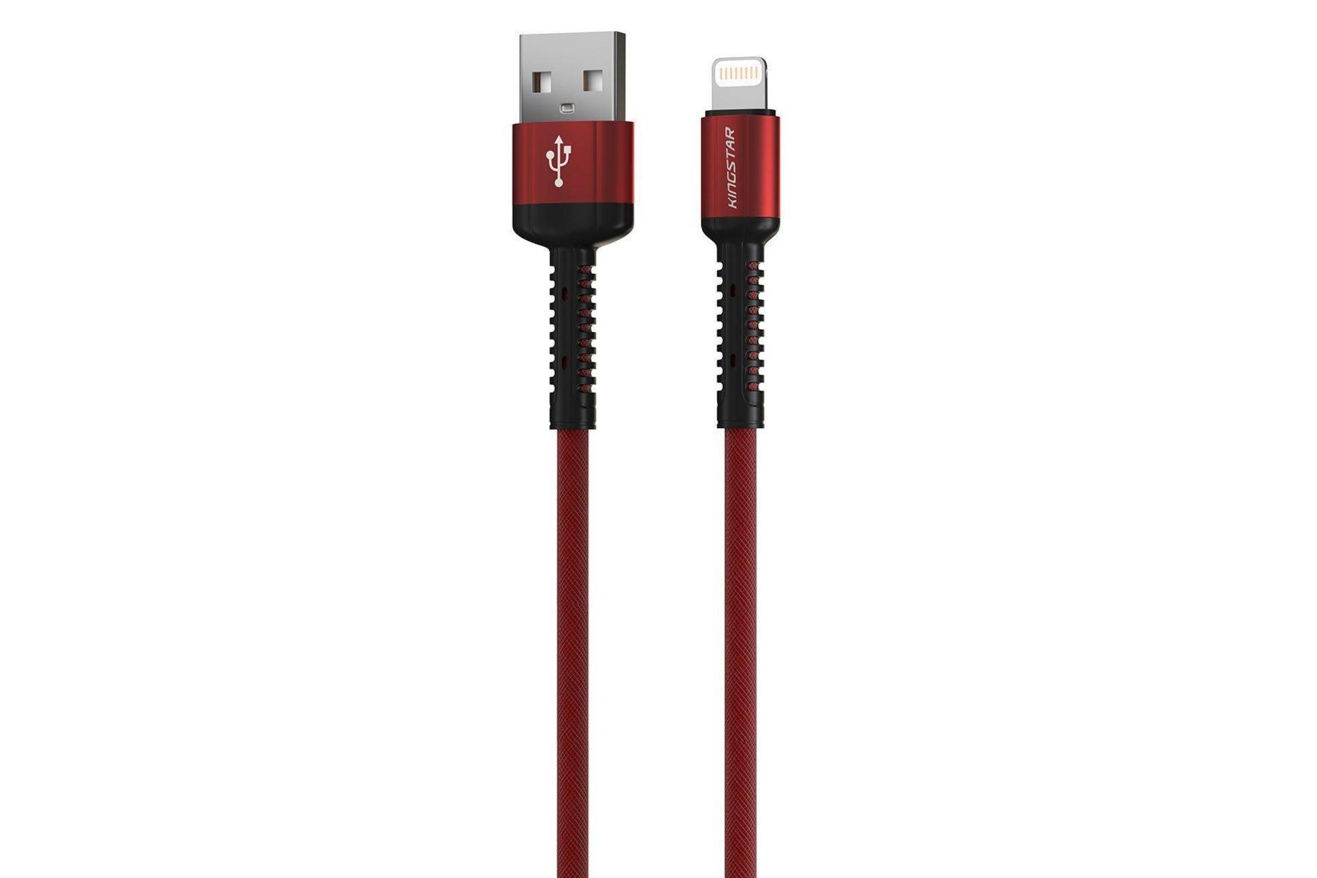 کابل شارژ USB کینگ استار Type-A به Lightning مدل K30 i با طول 1 متر قرمز