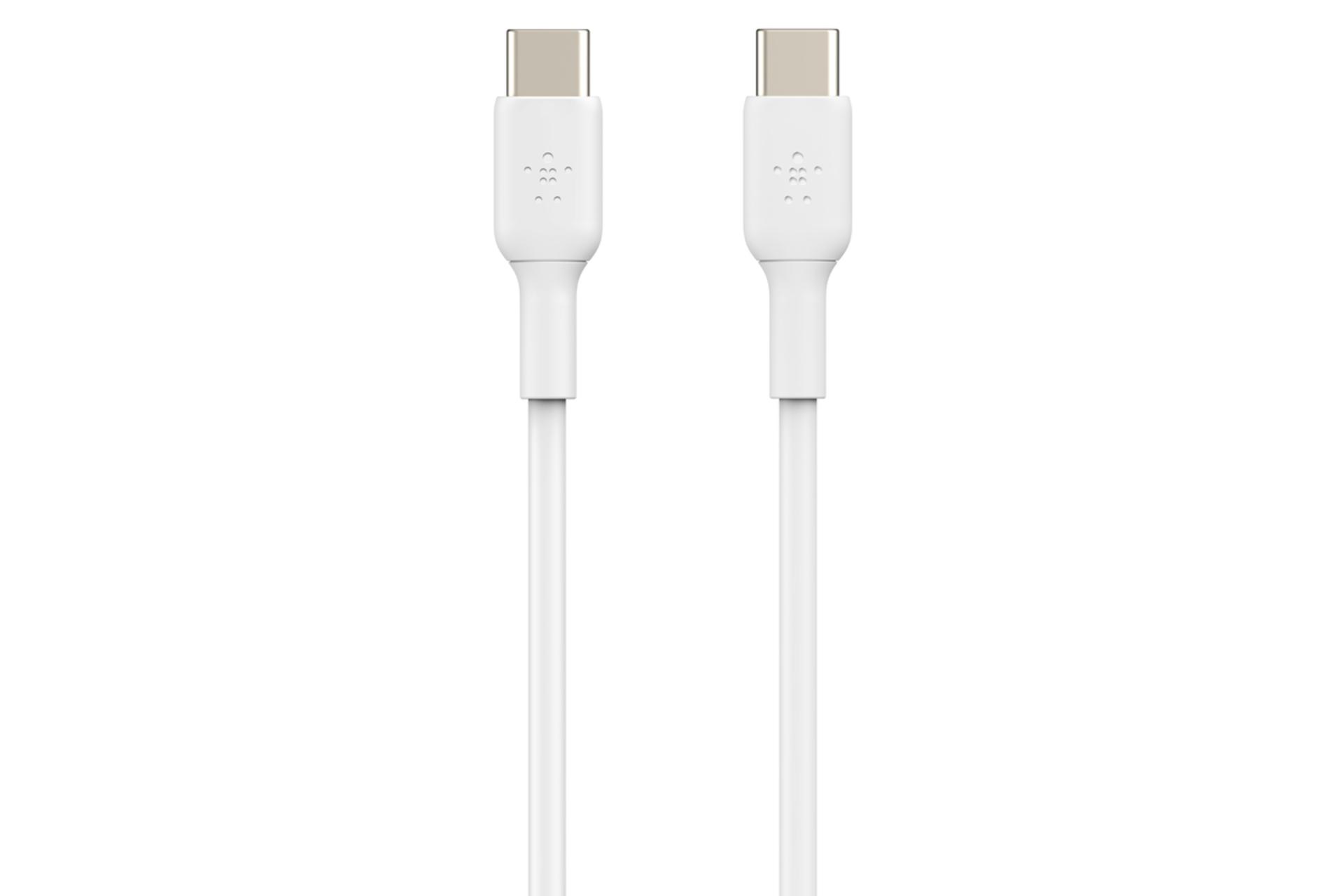 کابل شارژ USB بلکین Type-C به Type-C مدل BoostCharge Braided CAB003 با طول 1 متر سفید
