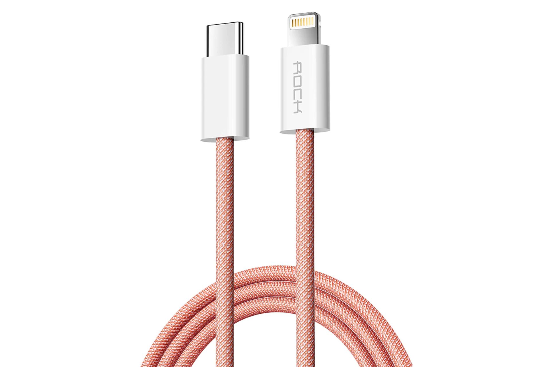 کابل شارژ USB راک Type-C به Lightning مدل Flash Charge Series RCB0817 با طول 1 متر قرمز