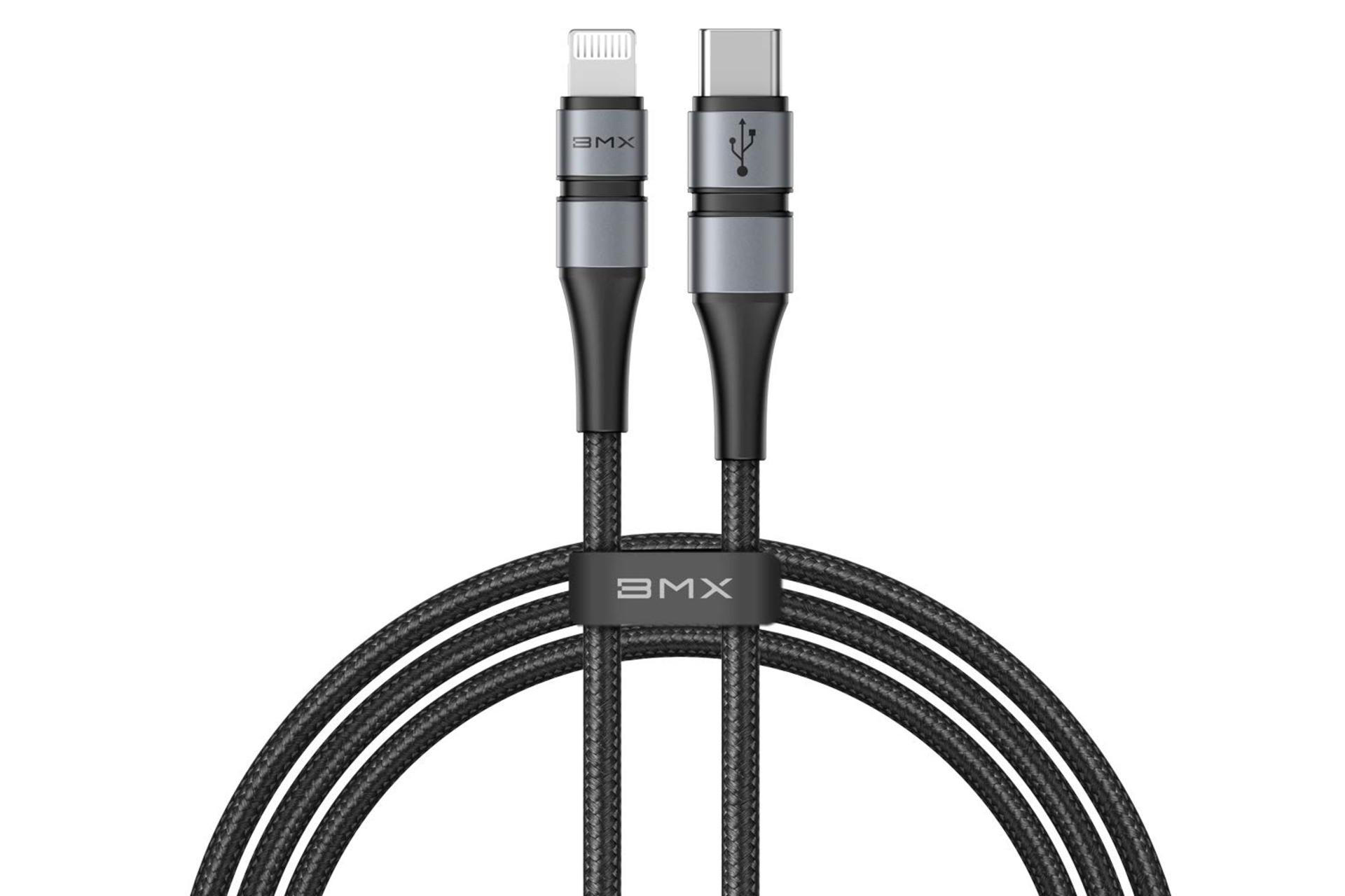 کابل شارژ USB باسئوس Type-C به Lightning مدل BMX Double-deck با طول 1.2 متر مشکی