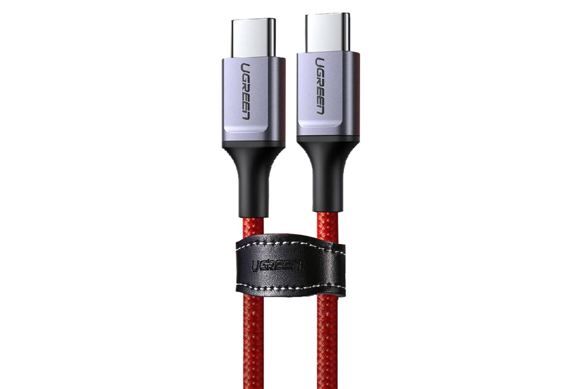کابل شارژ USB یوگرین Type-C به Type-C مدل US294 با طول 1 متر قرمز
