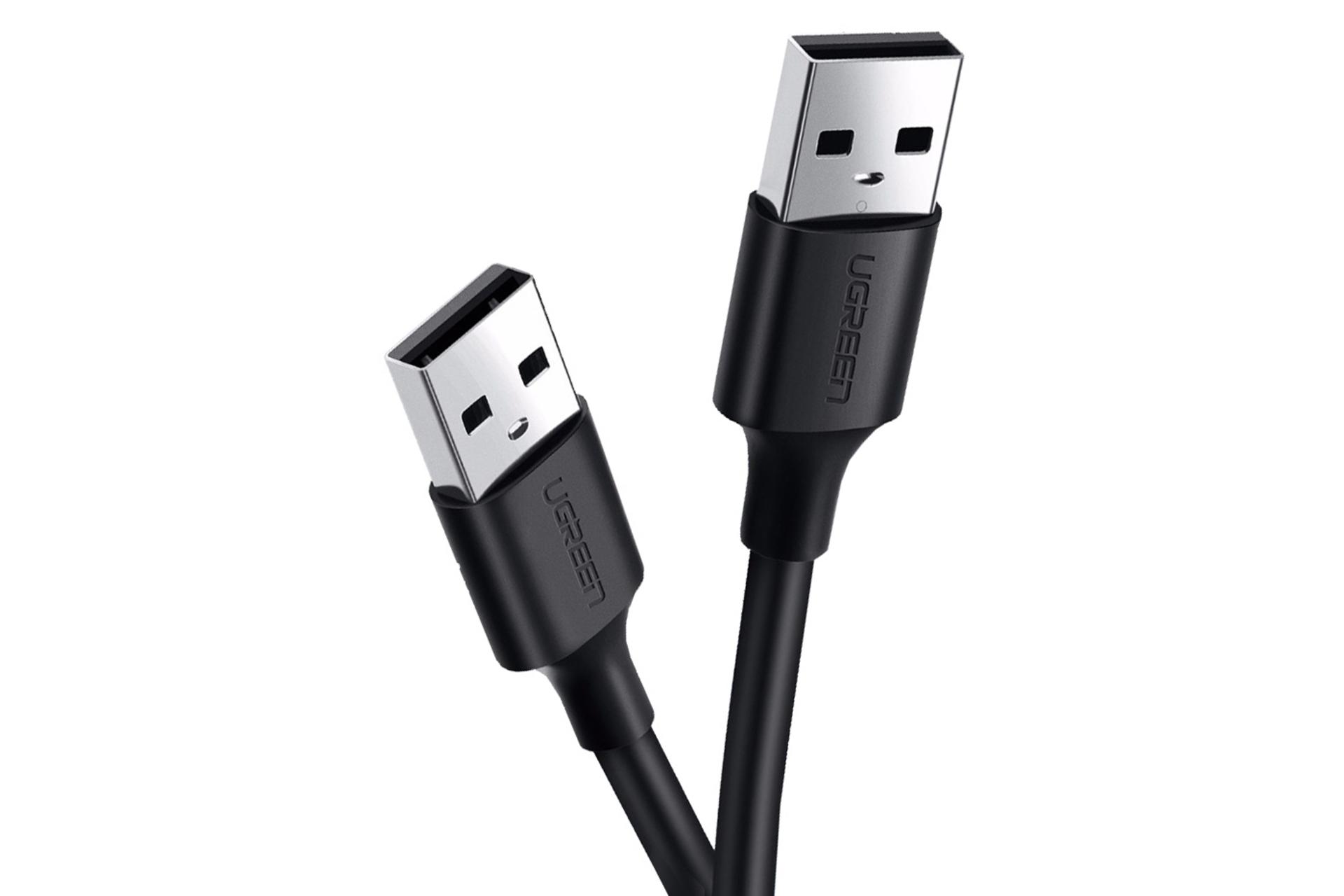 کابل شارژ USB یوگرین Type-A به Type-A مدل US102 با طول 1.5 متر مشکی
