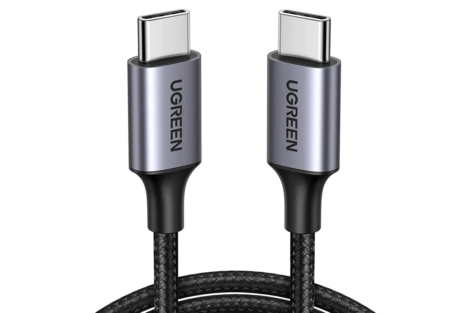 کابل شارژ USB یوگرین Type-C به Type-C مدل US261 با طول 2 متر مشکی