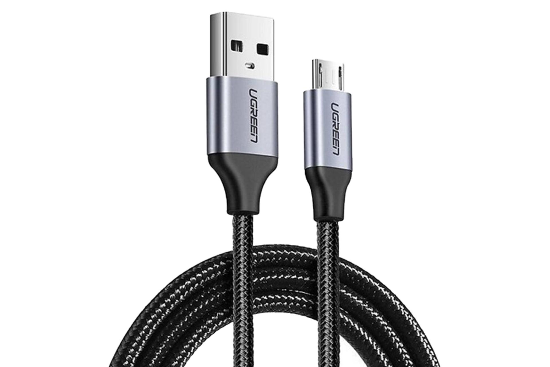 کابل شارژ USB یوگرین Type-A به Micro-USB مدل US290 با طول 2 متر خاکستری