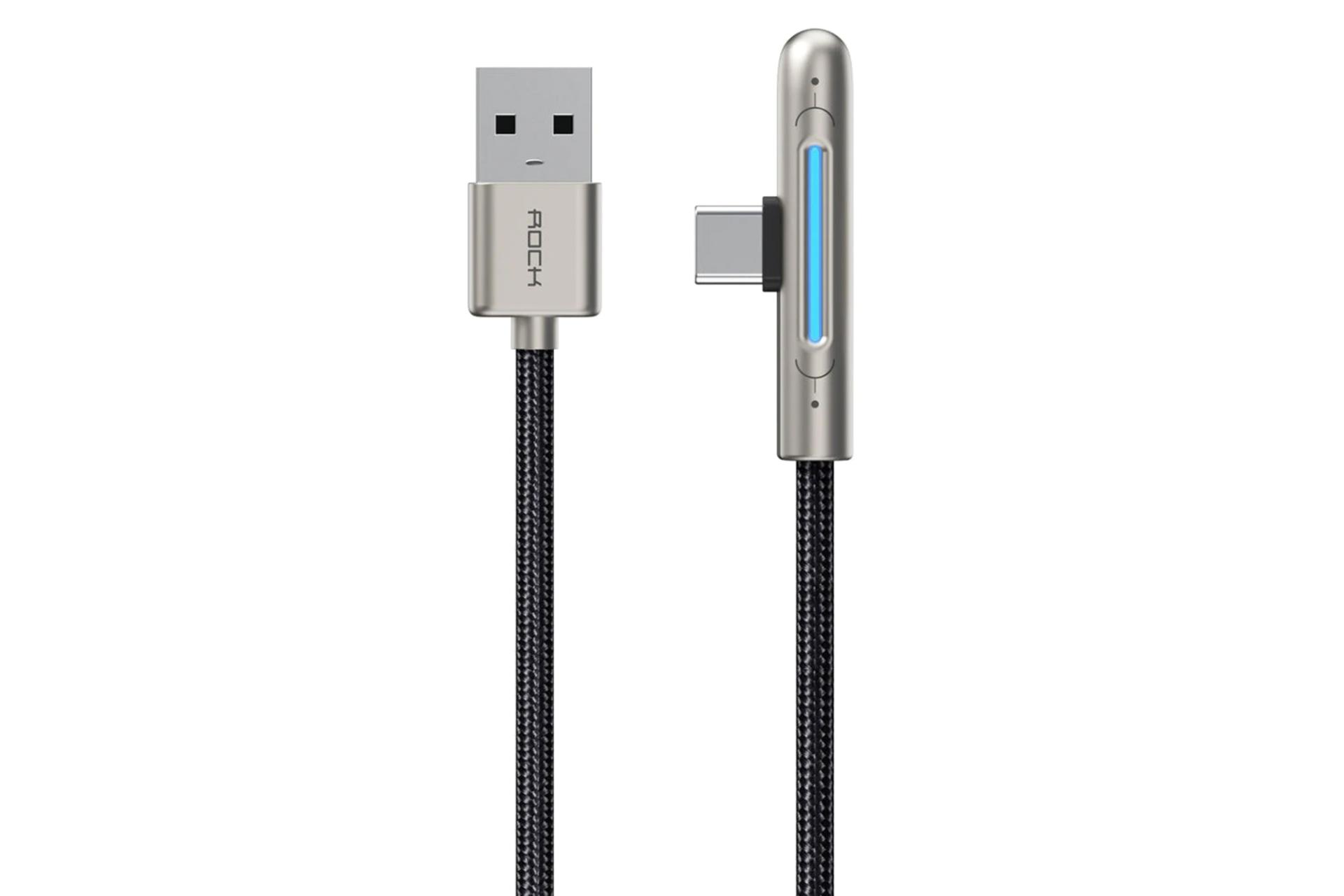 کانکتور کابل شارژ USB راک USB به Type-C مدل M3 RCB0810 با طول 2 متر