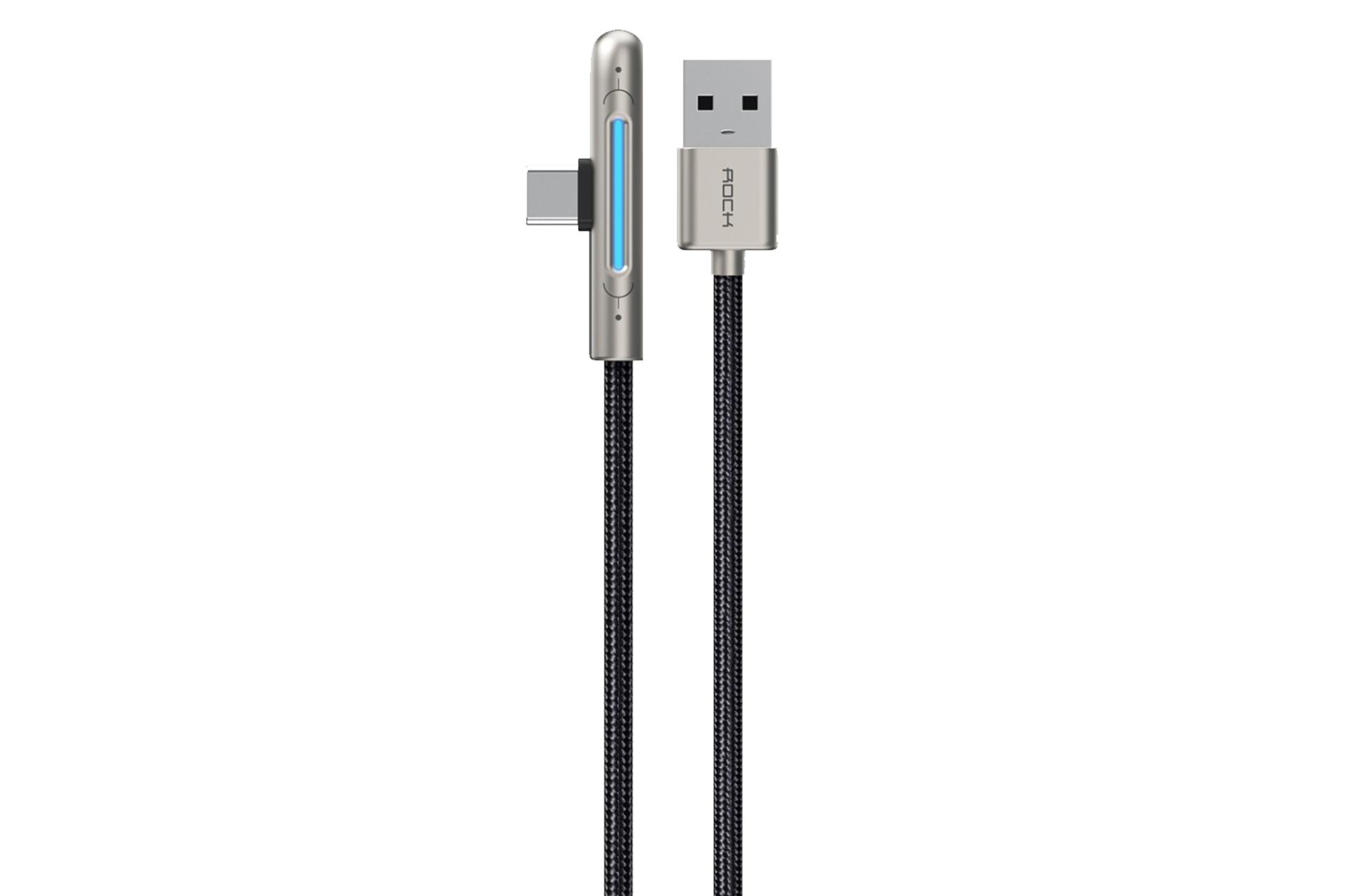 کابل شارژ USB راک USB به Type-C مدل M3 RCB0810 با طول 2 متر مشکی