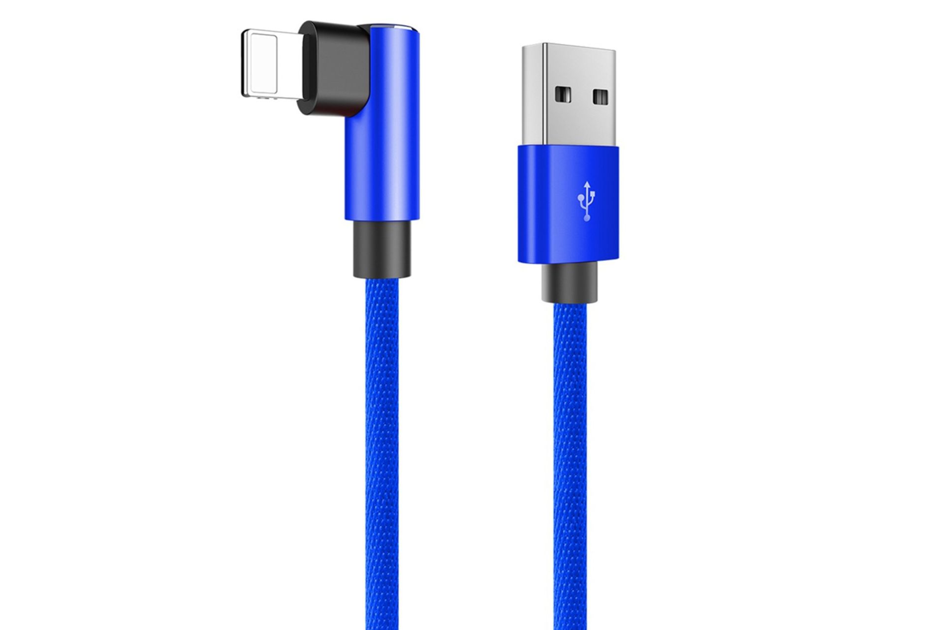 کابل شارژ USB راک USB به Lightning مدل L-shape Lightning RCB0600 با طول 1.2 متر آبی