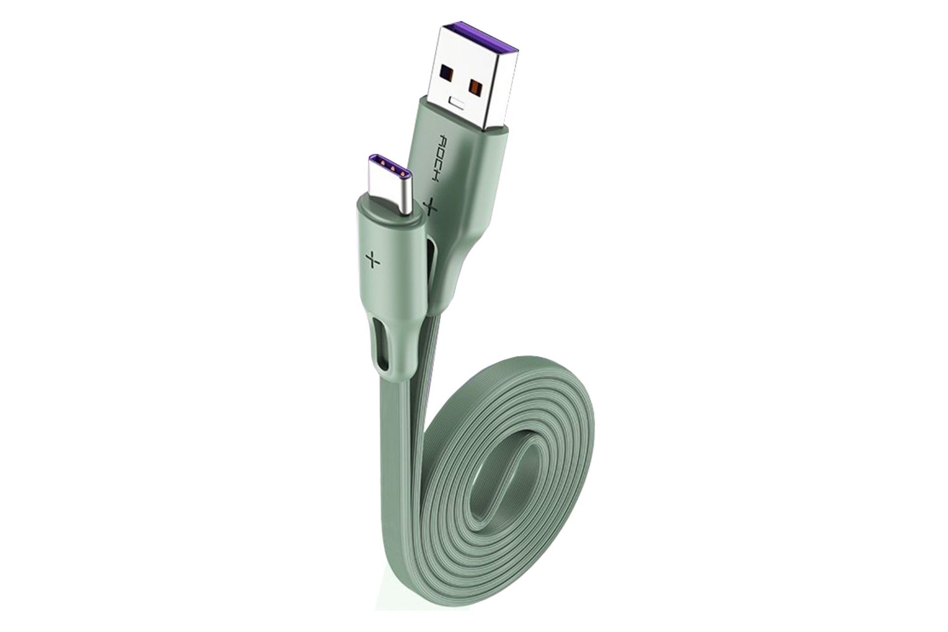 کابل شارژ USB راک USB به Type-C مدل S1 RCB0740 با طول 1 متر سبز