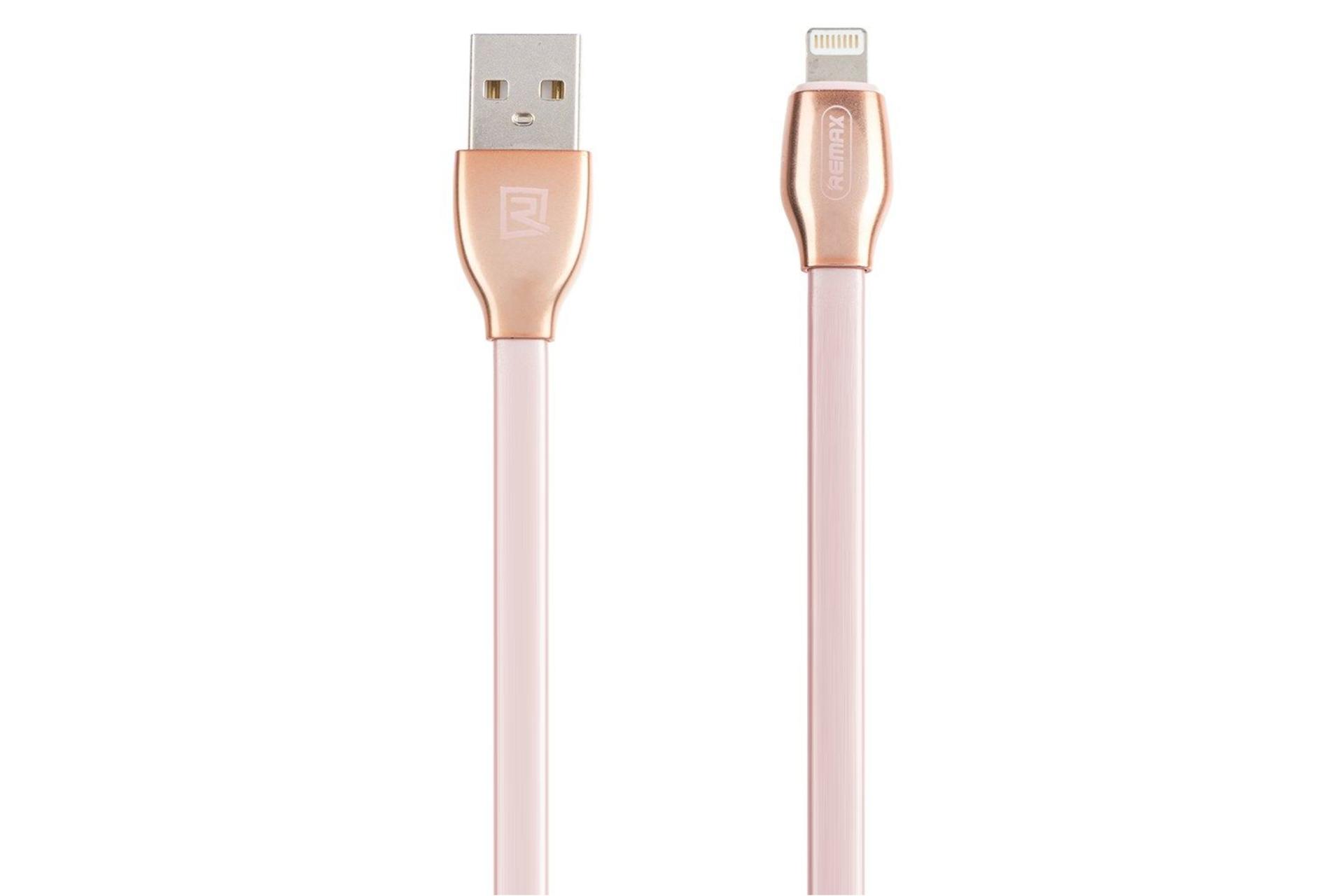کابل شارژ USB ریمکس USB به Lightning مدل RC-035i Laser Series با طول 1 متر رزگلد