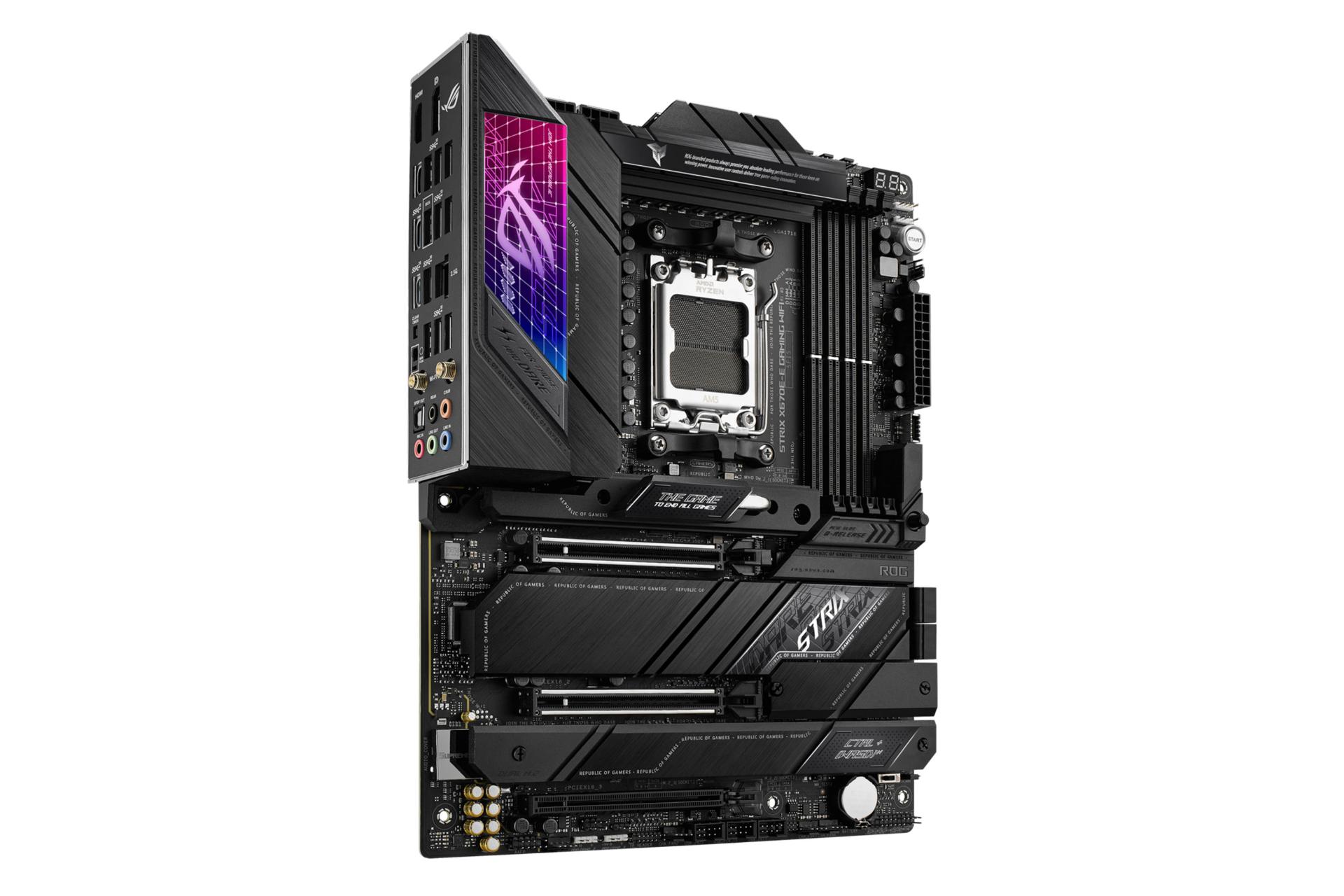 نمای سمت چپ مادربرد ایسوس ASUS ROG STRIX X670E-E GAMING WIFI
