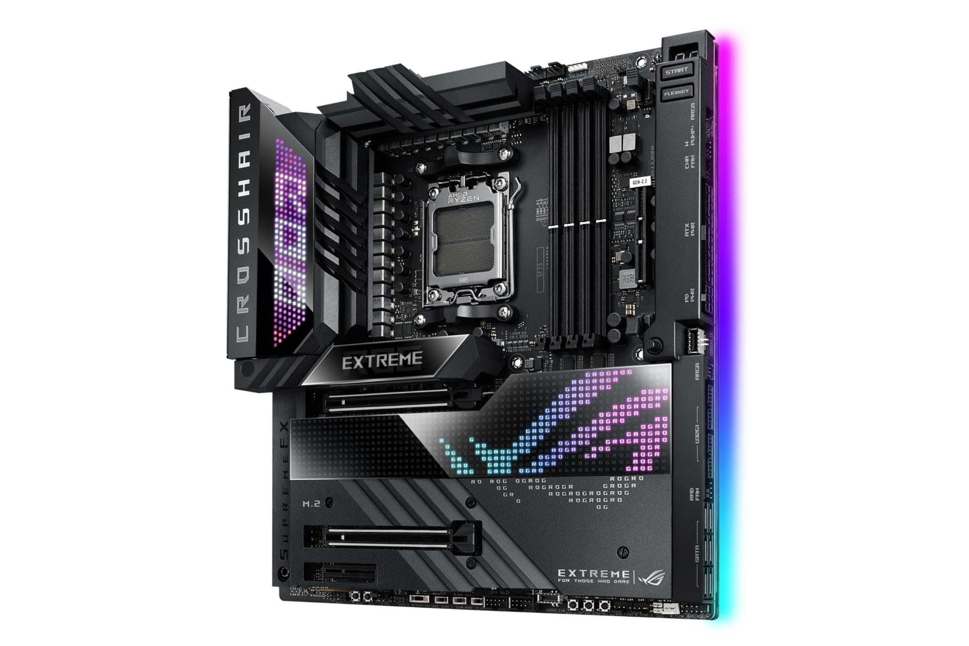 نمای سمت راست مادربرد ایسوس ASUS ROG CROSSHAIR X670E EXTREME