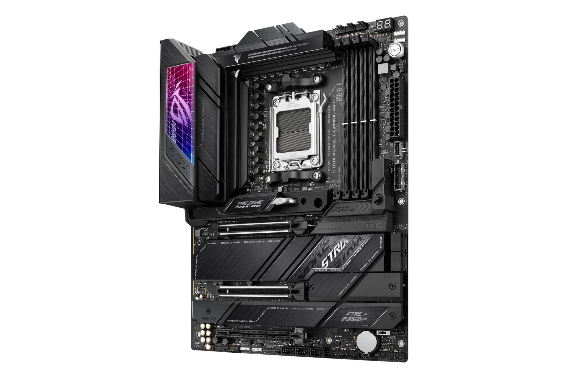 نمای سمت راست مادربرد ایسوس ASUS ROG STRIX X670E-E GAMING WIFI