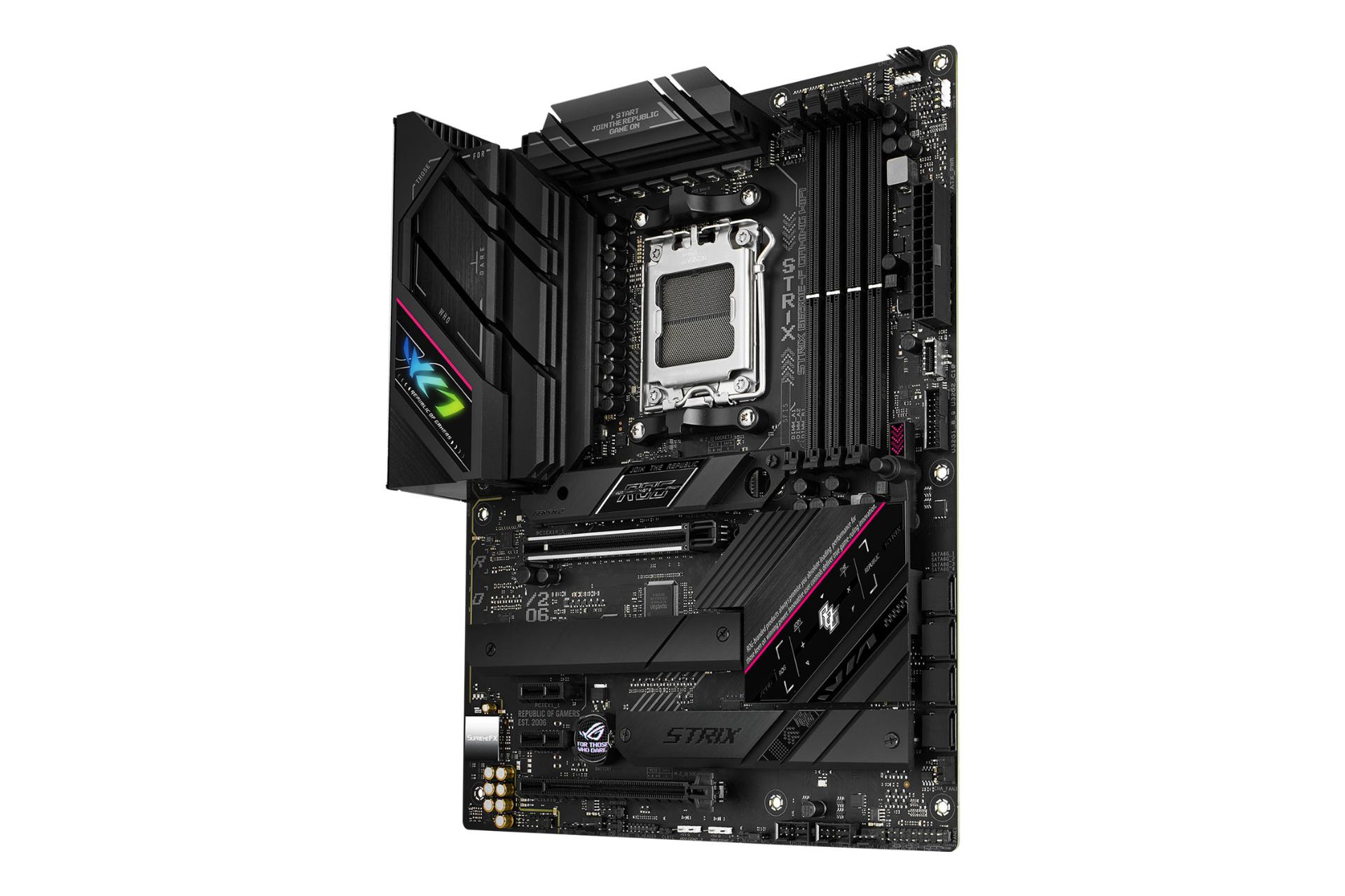 نمای کناری مادربرد ایسوس ASUS ROG Strix B650E-F Gaming WiFi