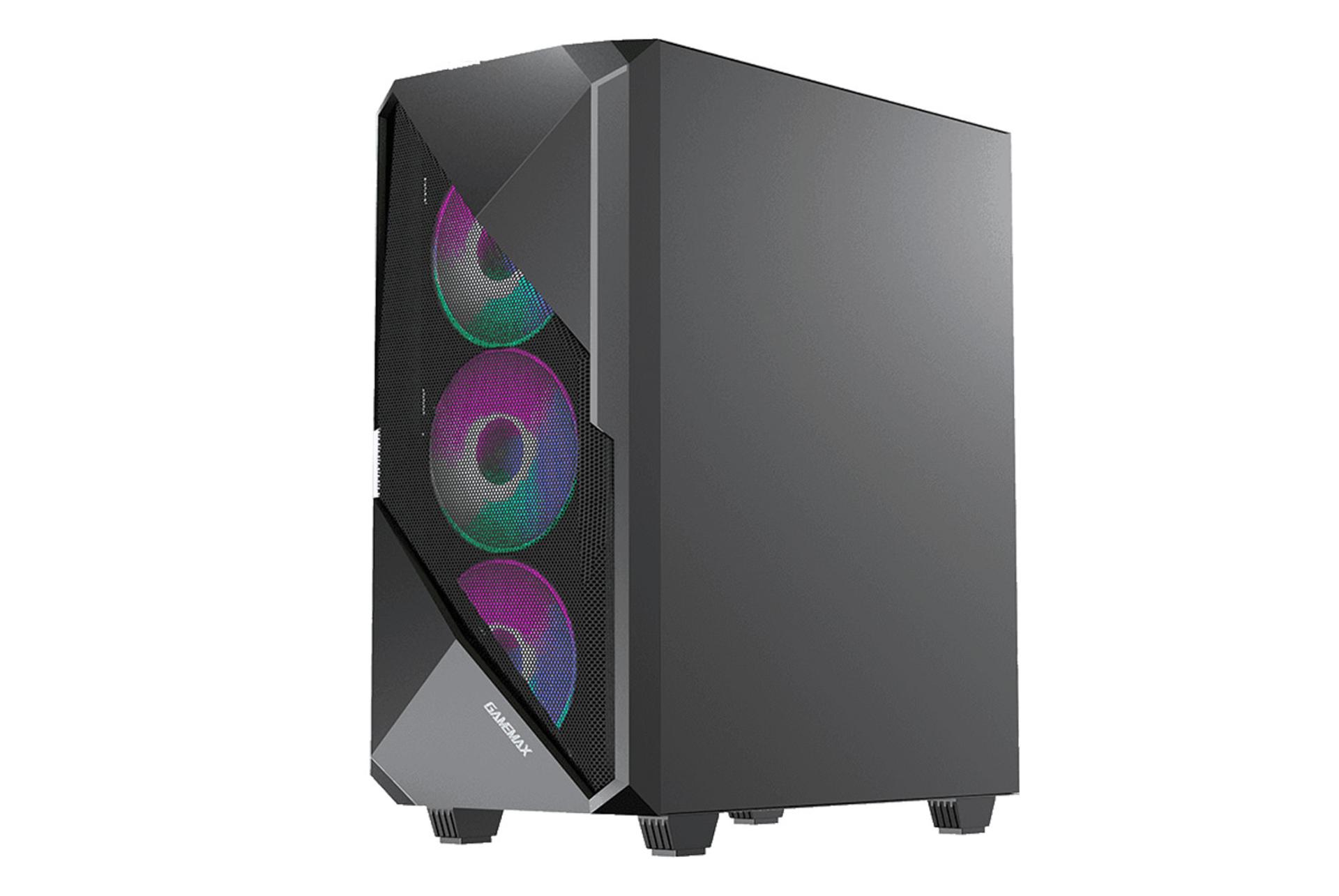 نمای نیم رخ جلو و سمت راست کیس کامپیوتر گیم مکس Revolt