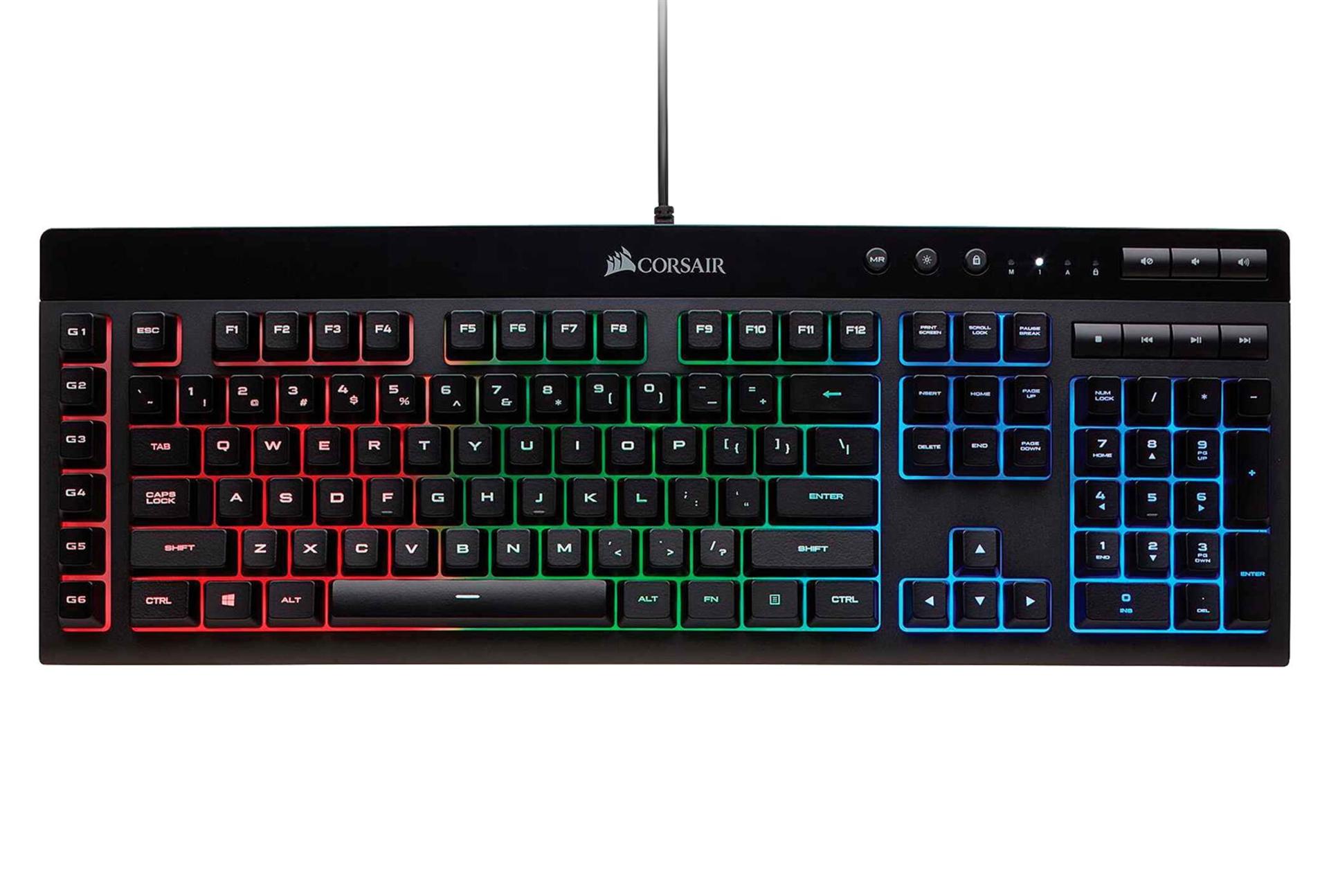 نمای روبرو کیبورد کورسیر Corsair K55 RGB