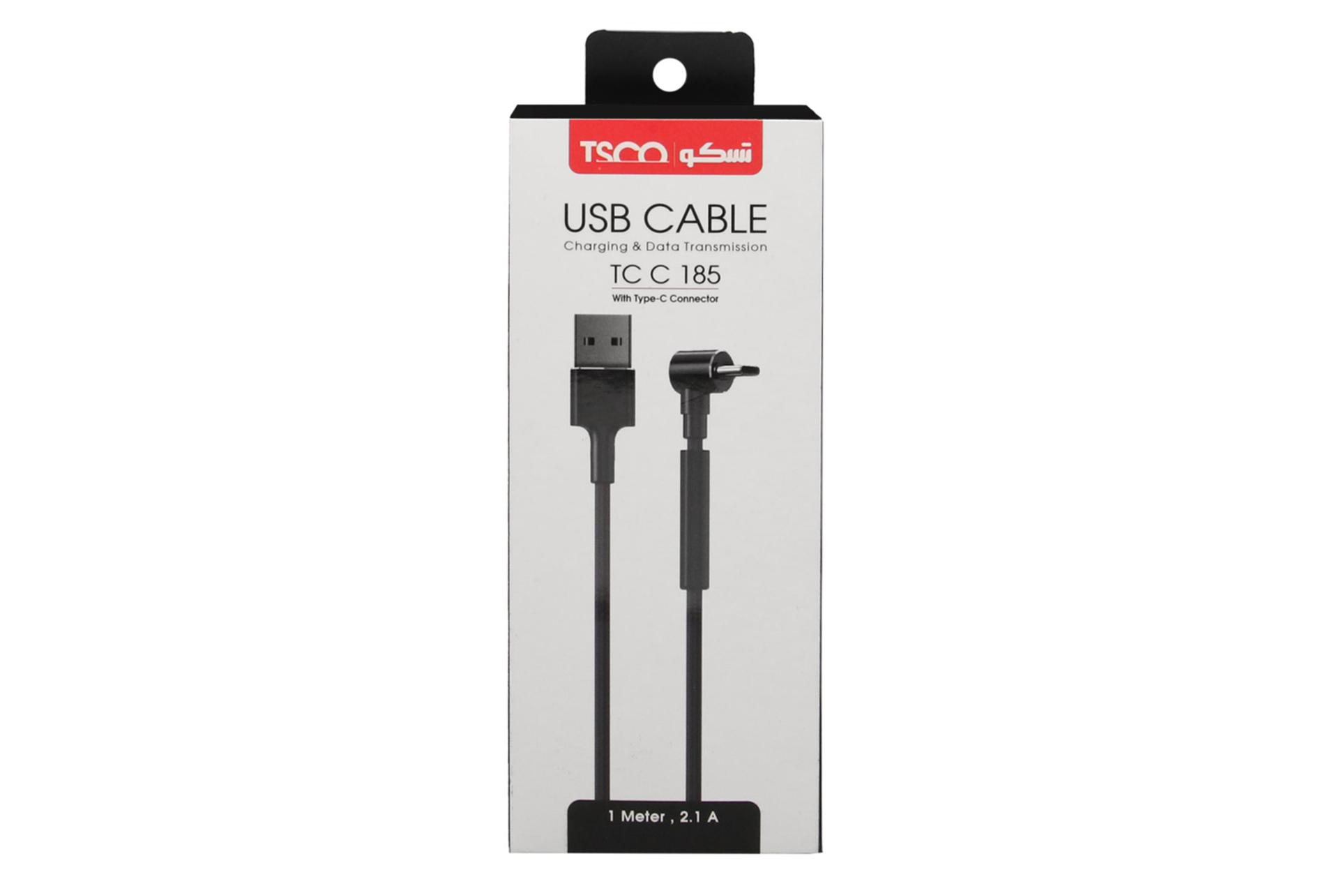 جعبه کابل شارژ USB تسکو USB به Type-C مدل TC C185 با طول 1 متر