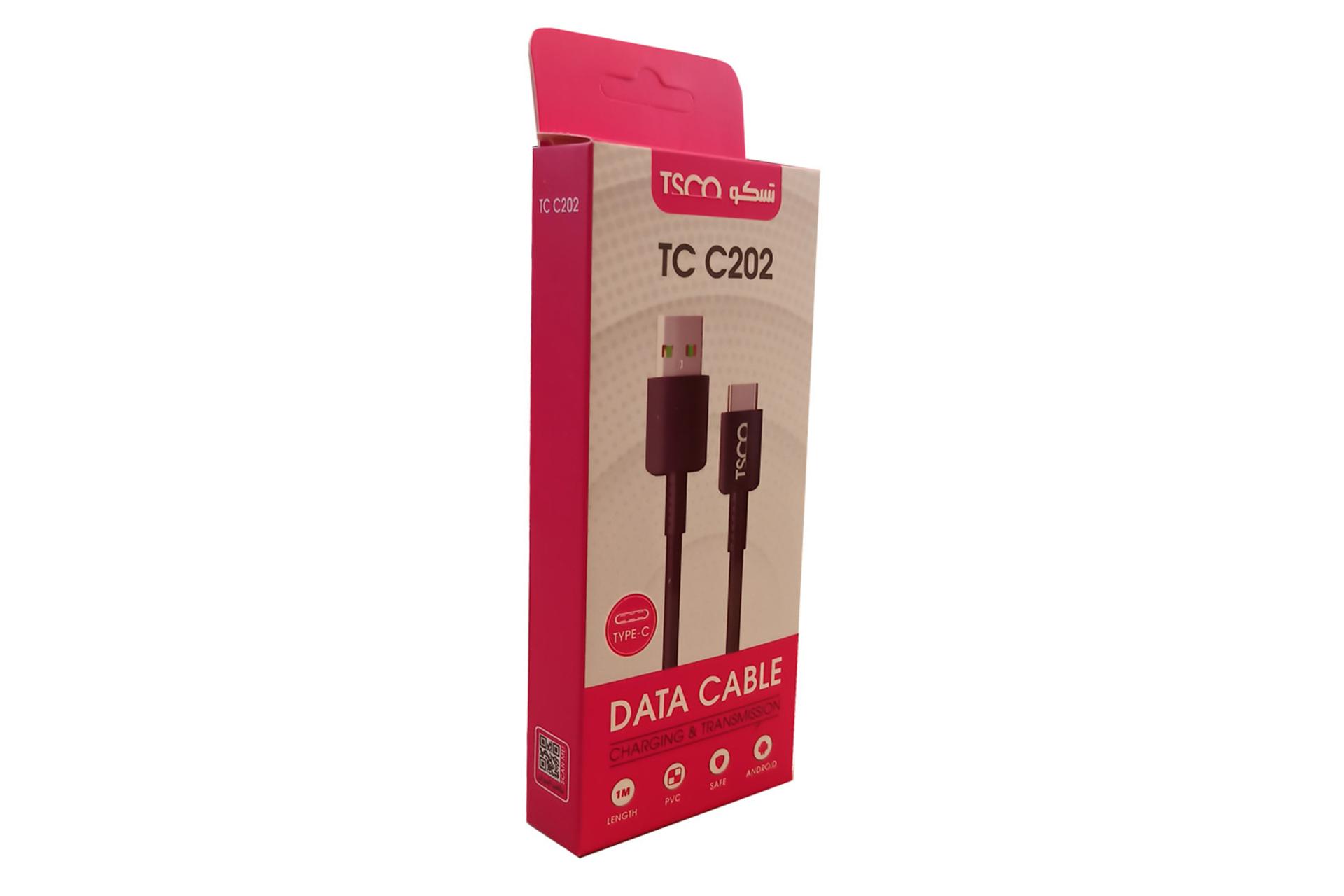 جعبه کابل شارژ USB تسکو USB به Type-C مدل TC C202 با طول 1 متر