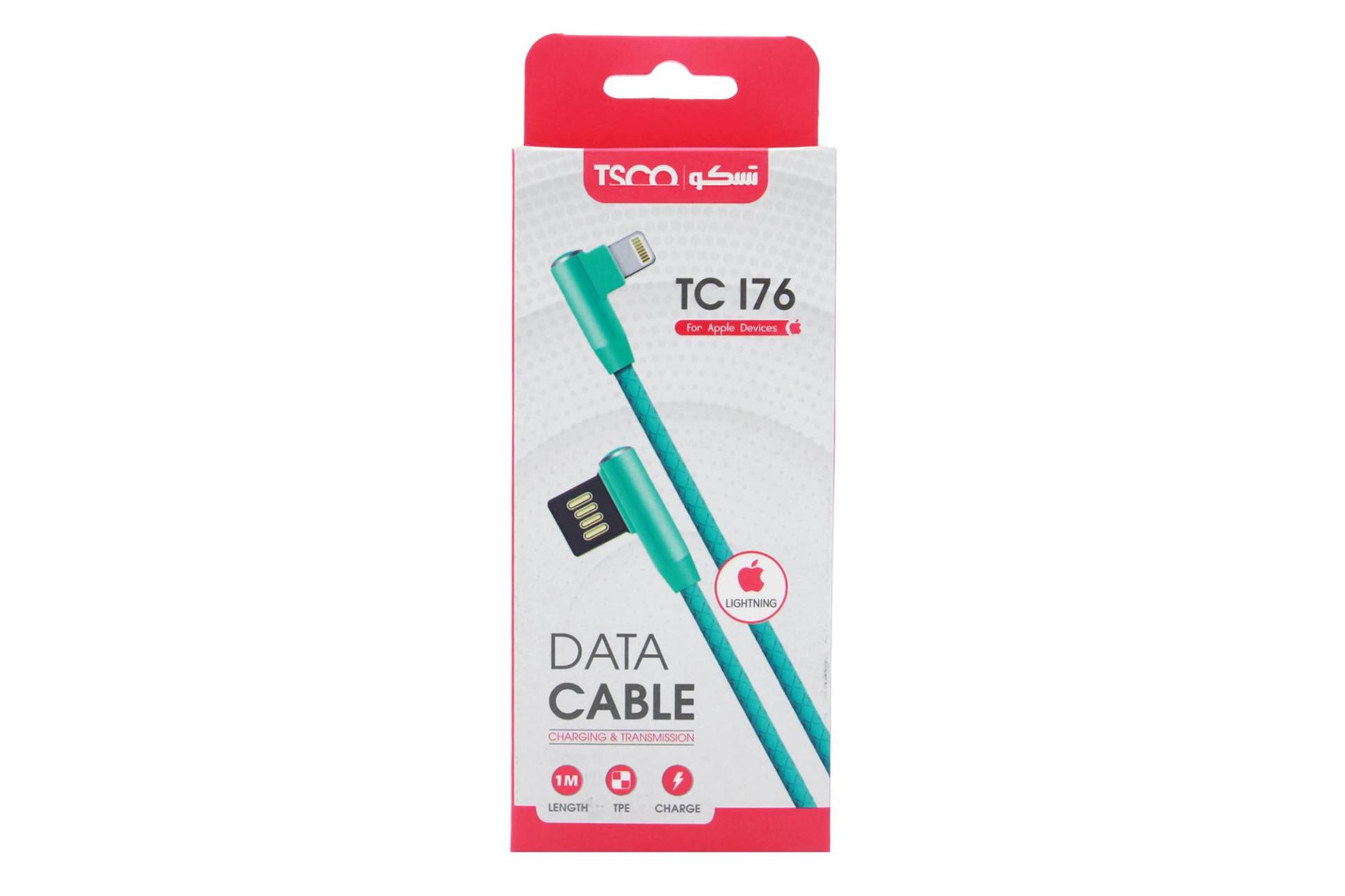 جعبه کابل شارژ USB تسکو USB به Lightning مدل TC I76 با طول 1 متر