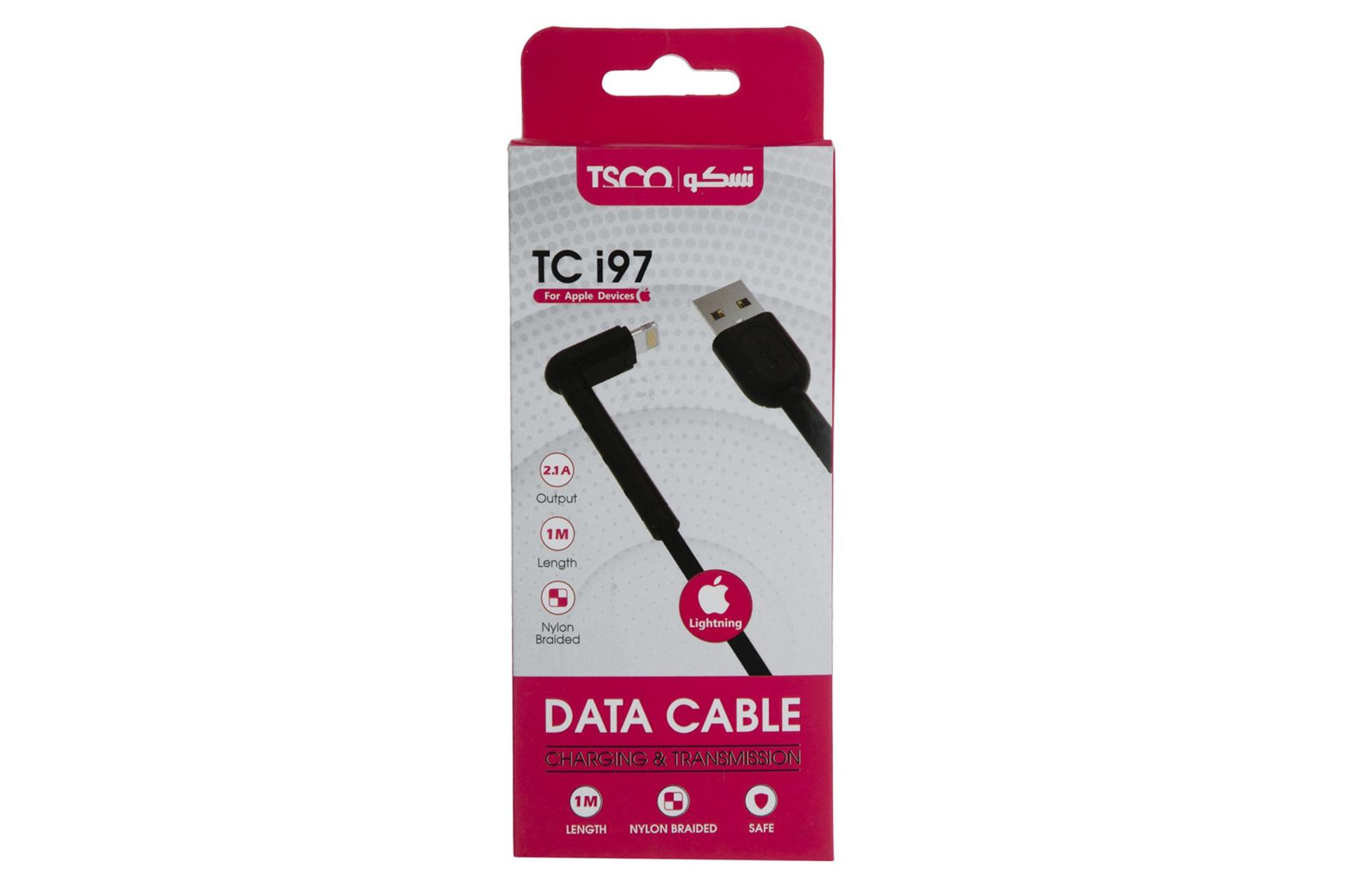 جعبه کابل شارژ USB تسکو USB به Lightning مدل TC I97 با طول 1 متر