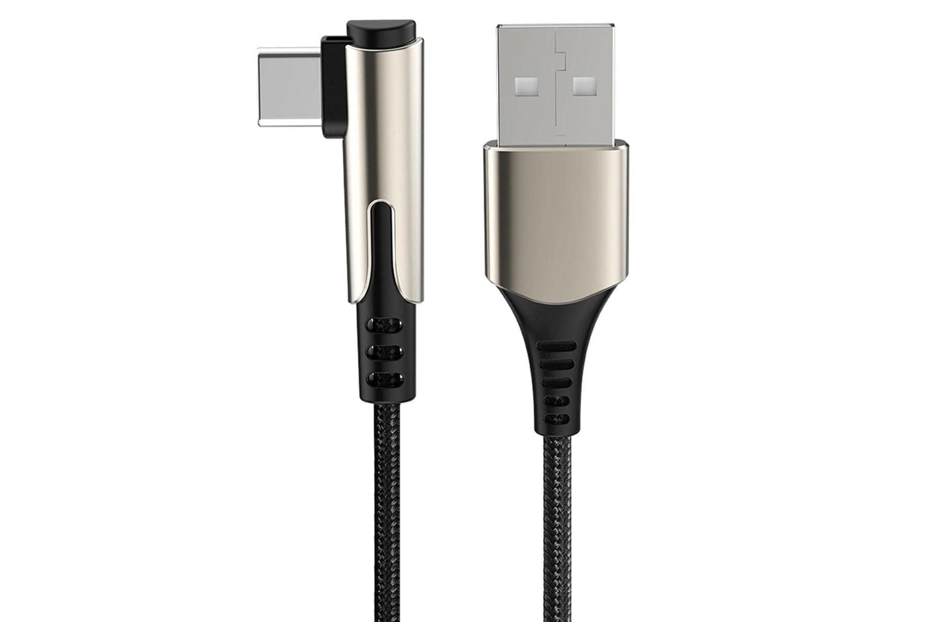 کابل شارژ USB راک USB به Type-C مدل M1 RCB0732 با طول 1 متر مشکی